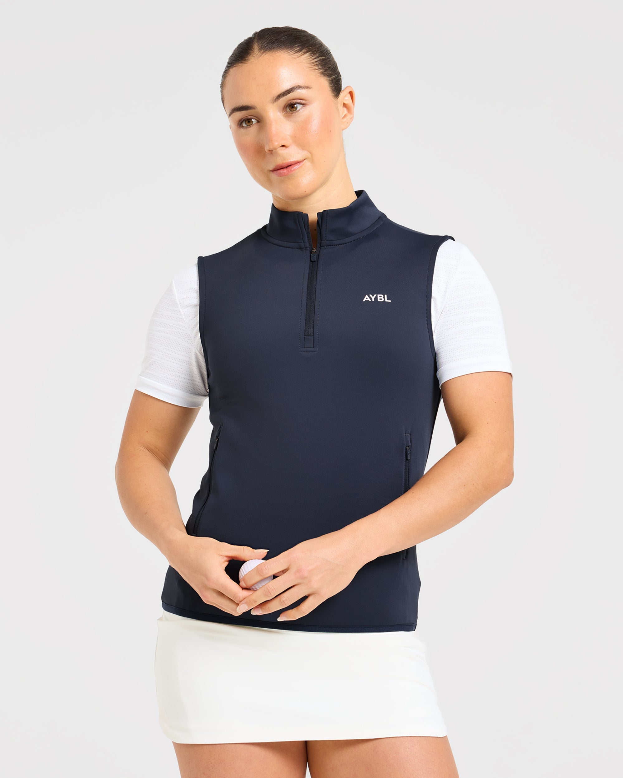 Classic 1/4 Zip Vest - Navy Blau