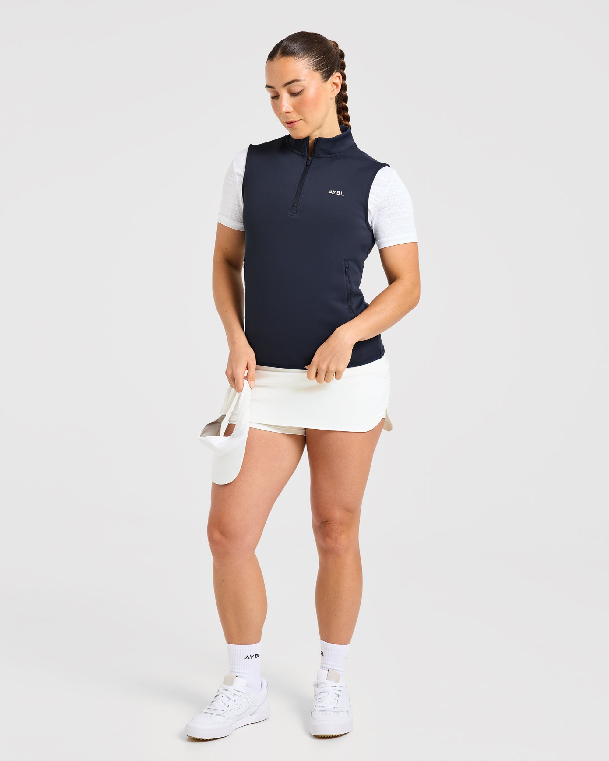Classic 1/4 Zip Vest - Navy Blau