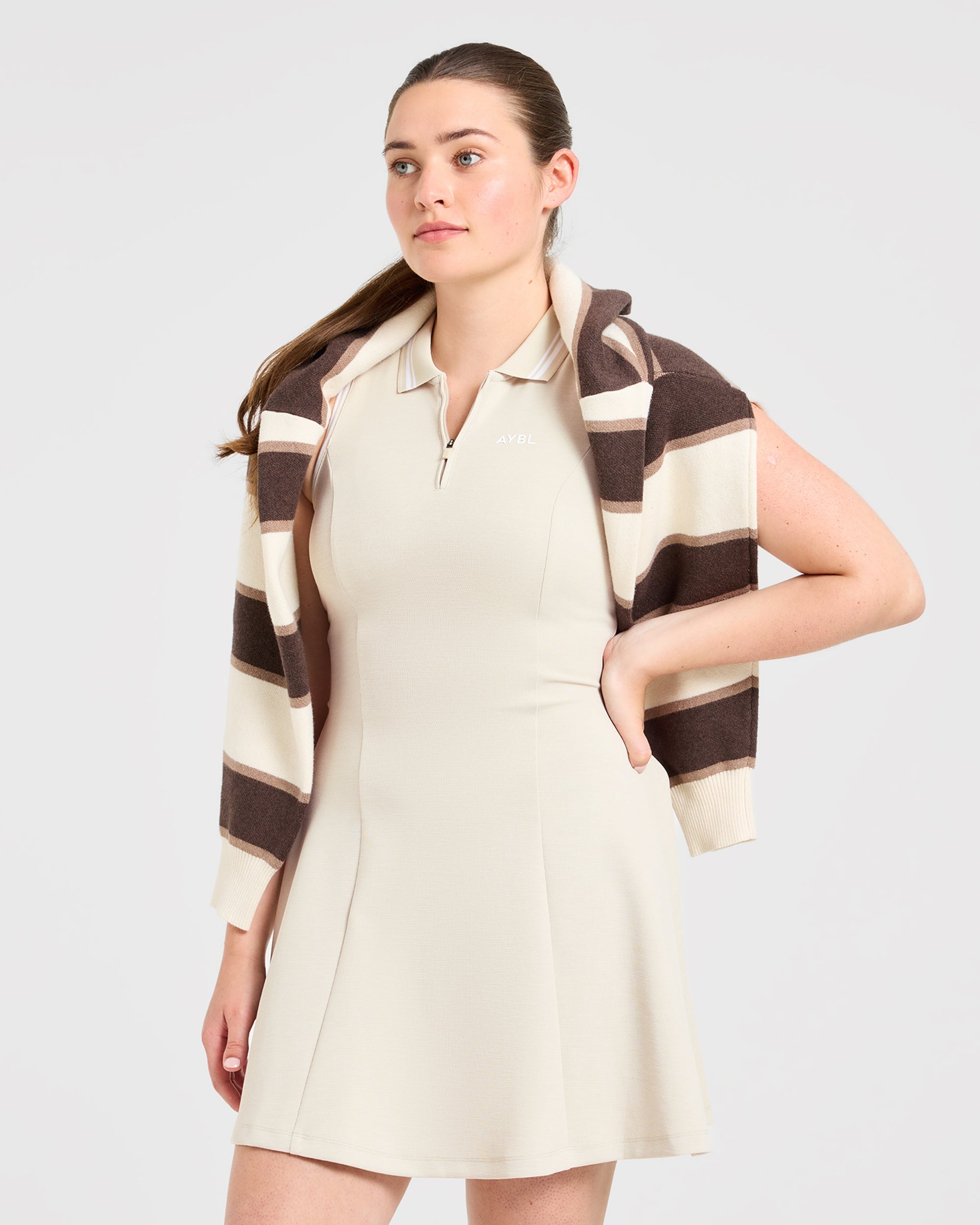 Classic Pleated Dress - Sand