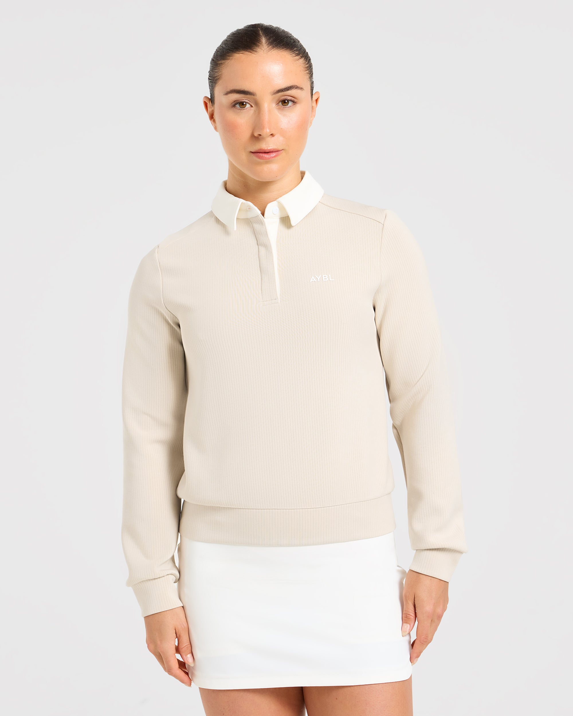 Signature Long Sleeve Polo - Sand