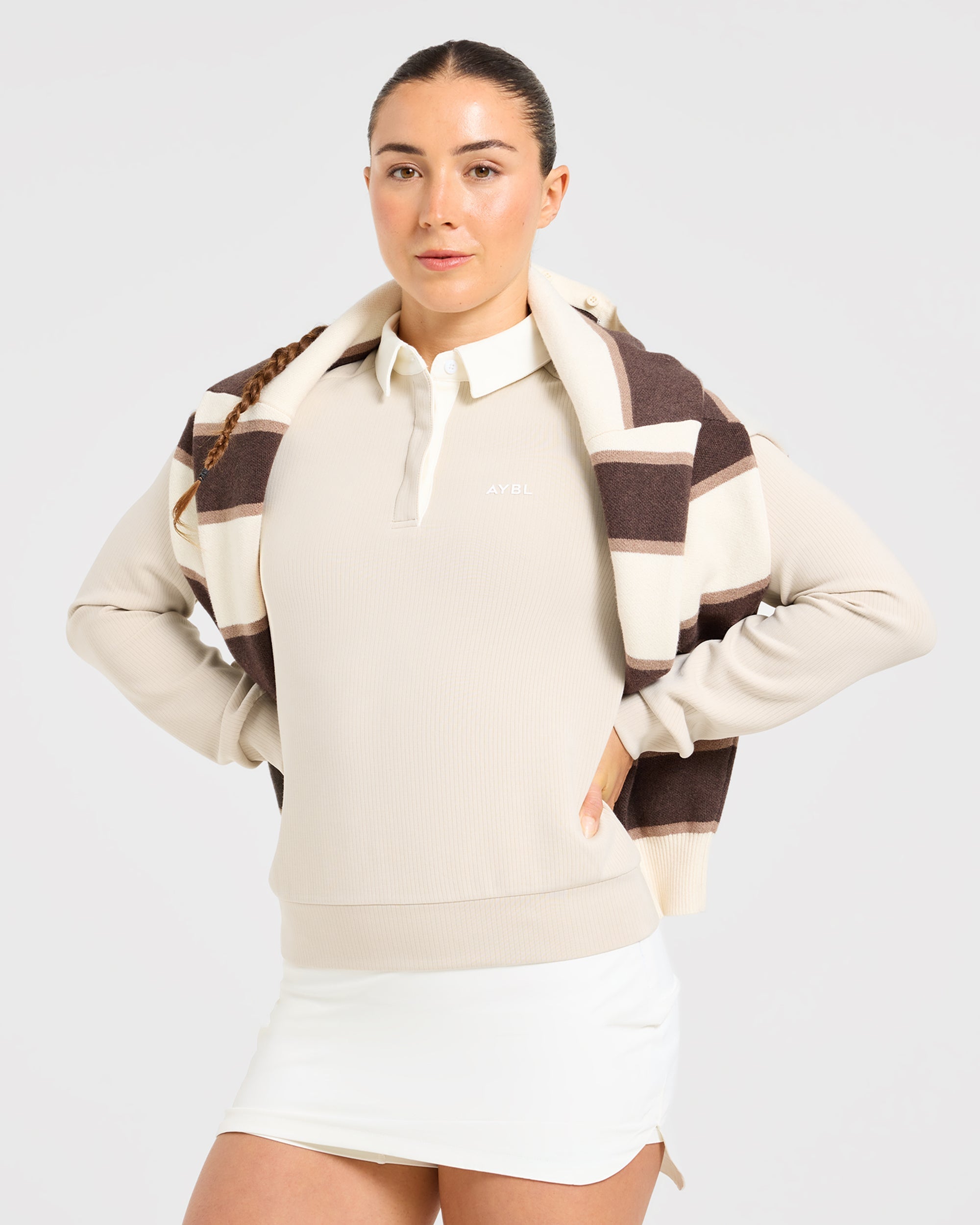 Signature Long Sleeve Polo - Sand