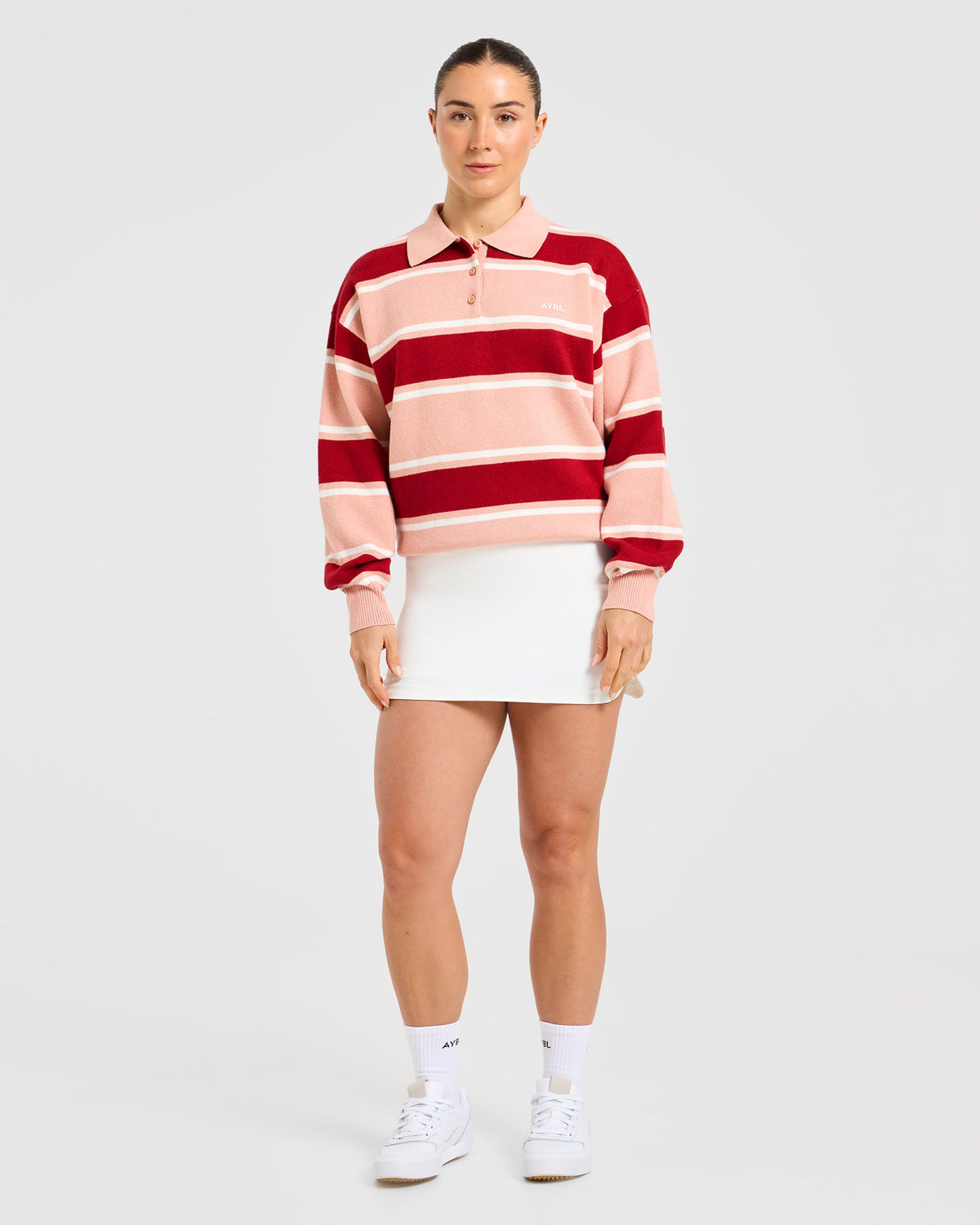Signature Relaxed Knitted Polo - Burgundy/Rosa