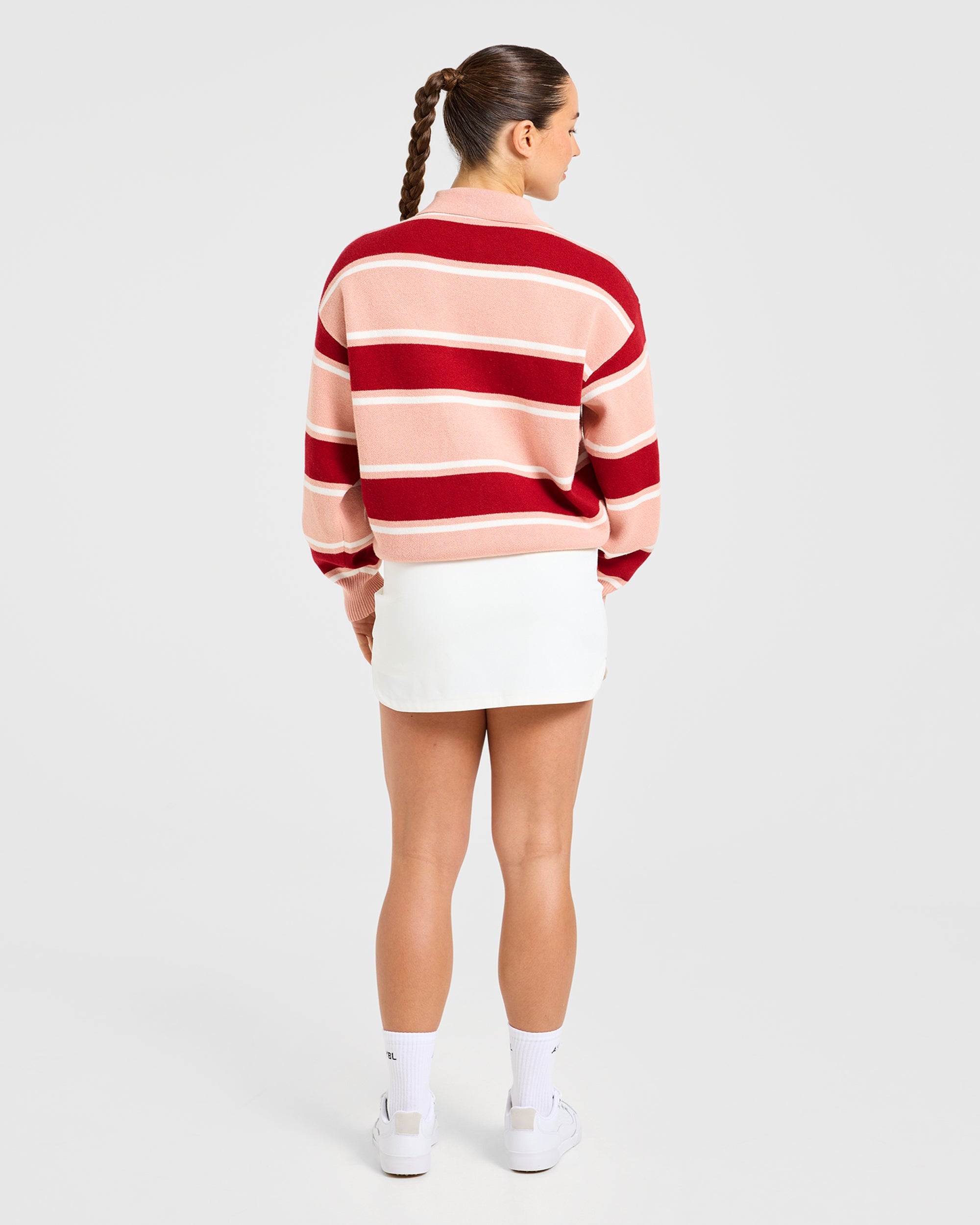 Signature Relaxed Knitted Polo - Burgundy/Rosa