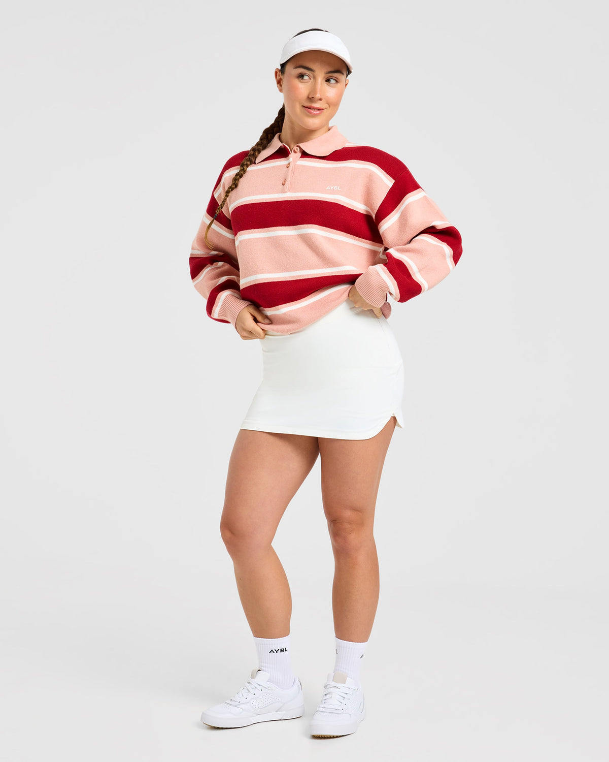 Signature Relaxed Knitted Polo - Burgundy/Rosa