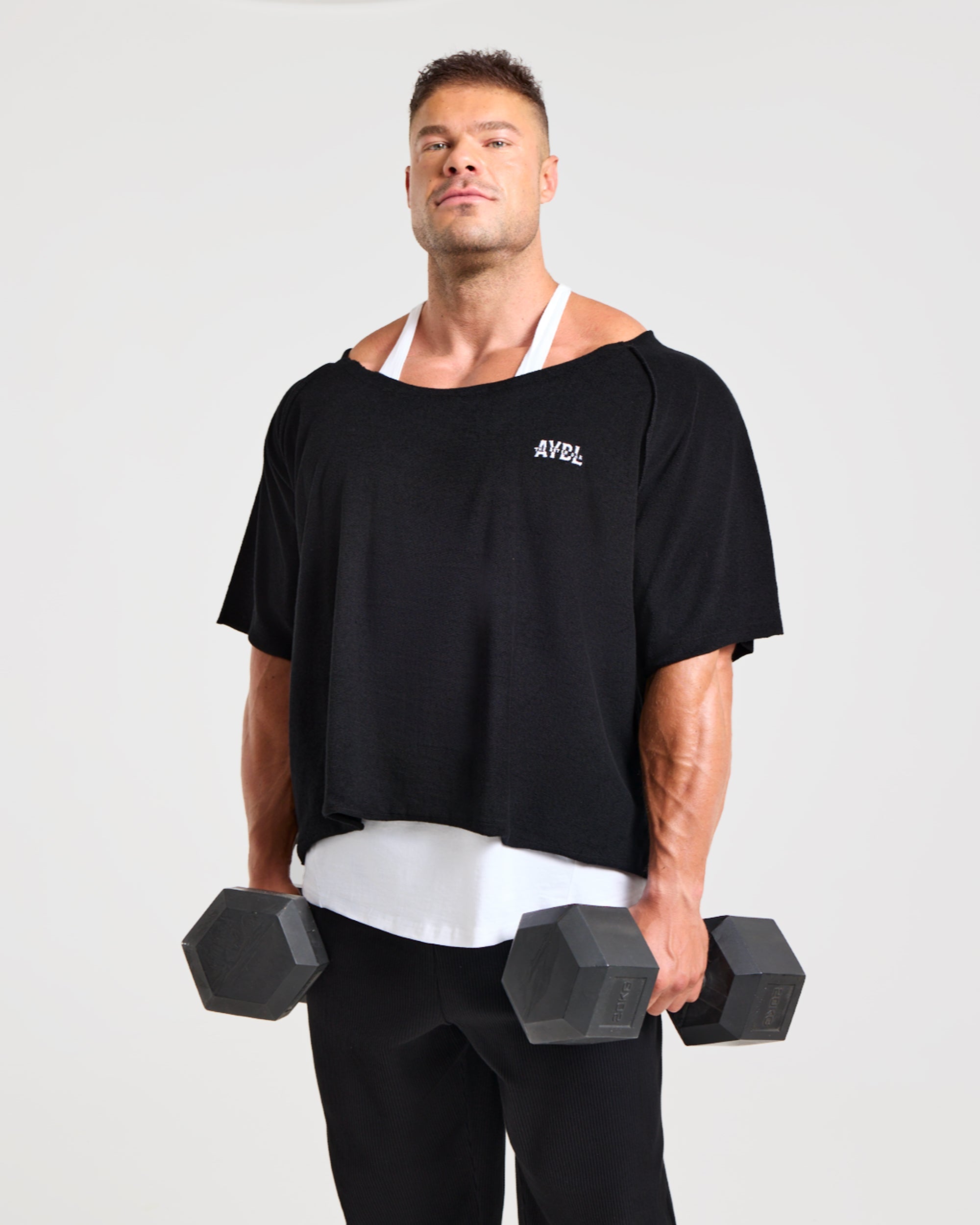 Wesley Vissers x Old School Wide Neck T Shirt - Schwarz