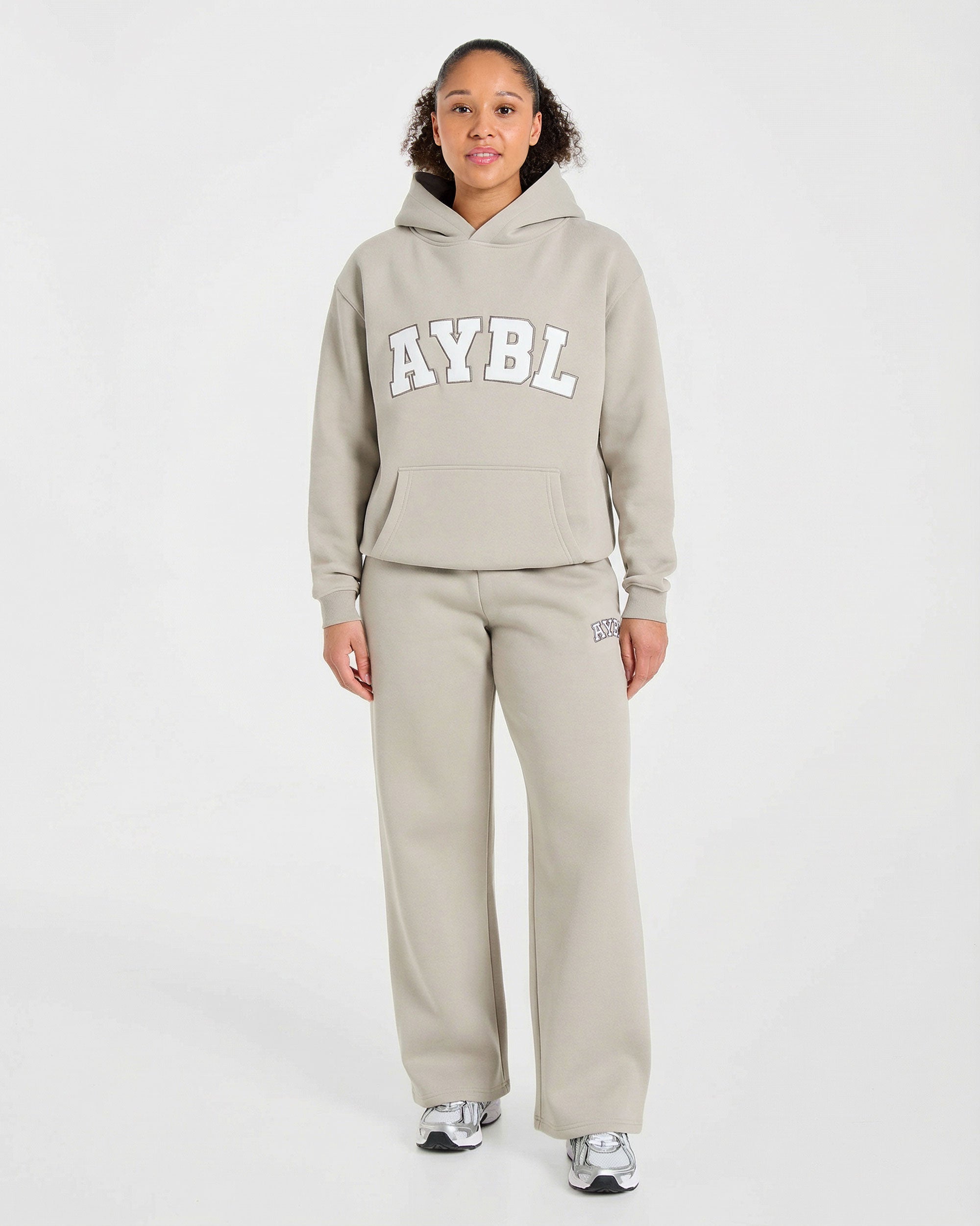 Varsity 2.0 Oversized Straight Leg Joggers - Taupe