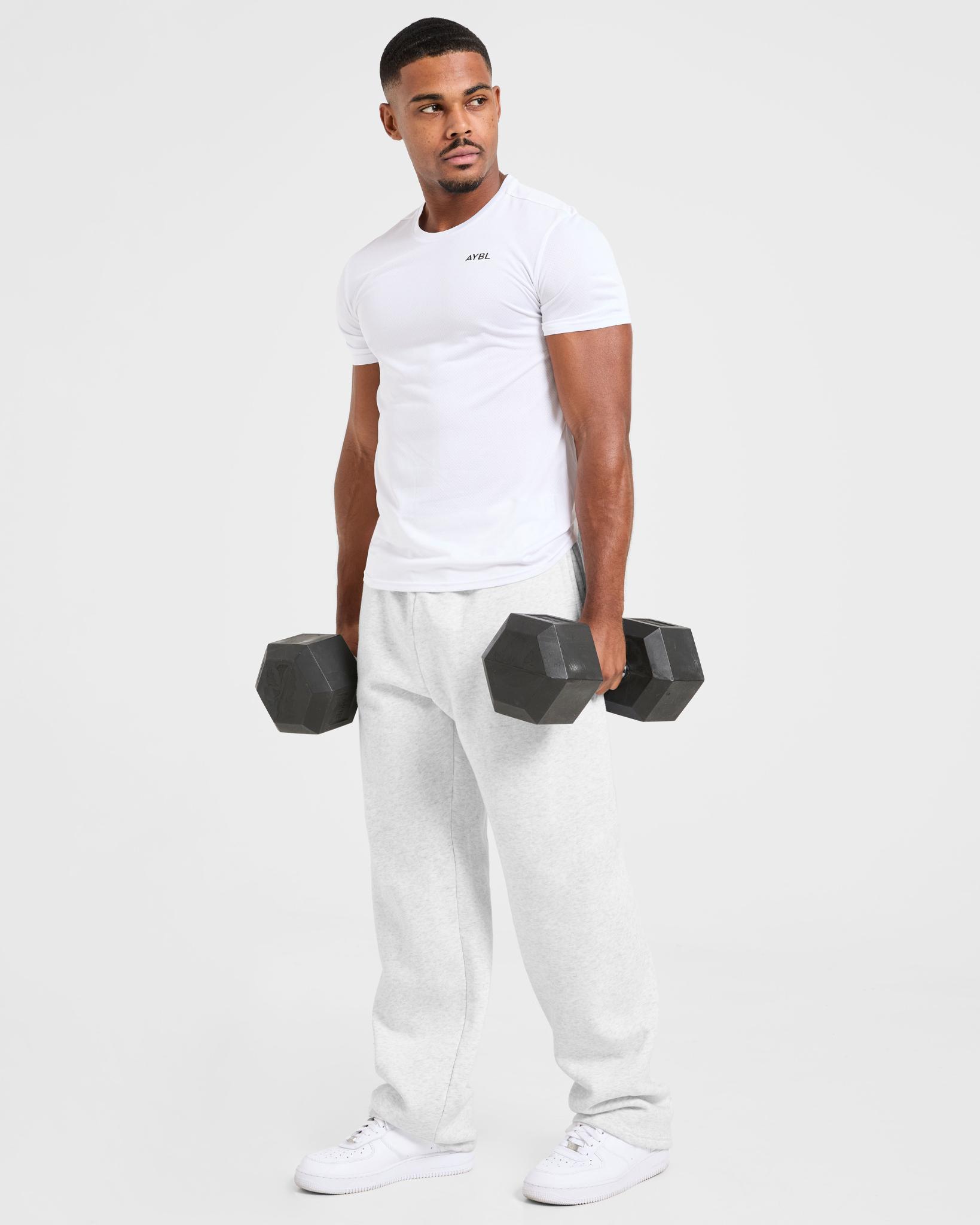 Essential Oversized Straight Leg Joggers - Grau Marl