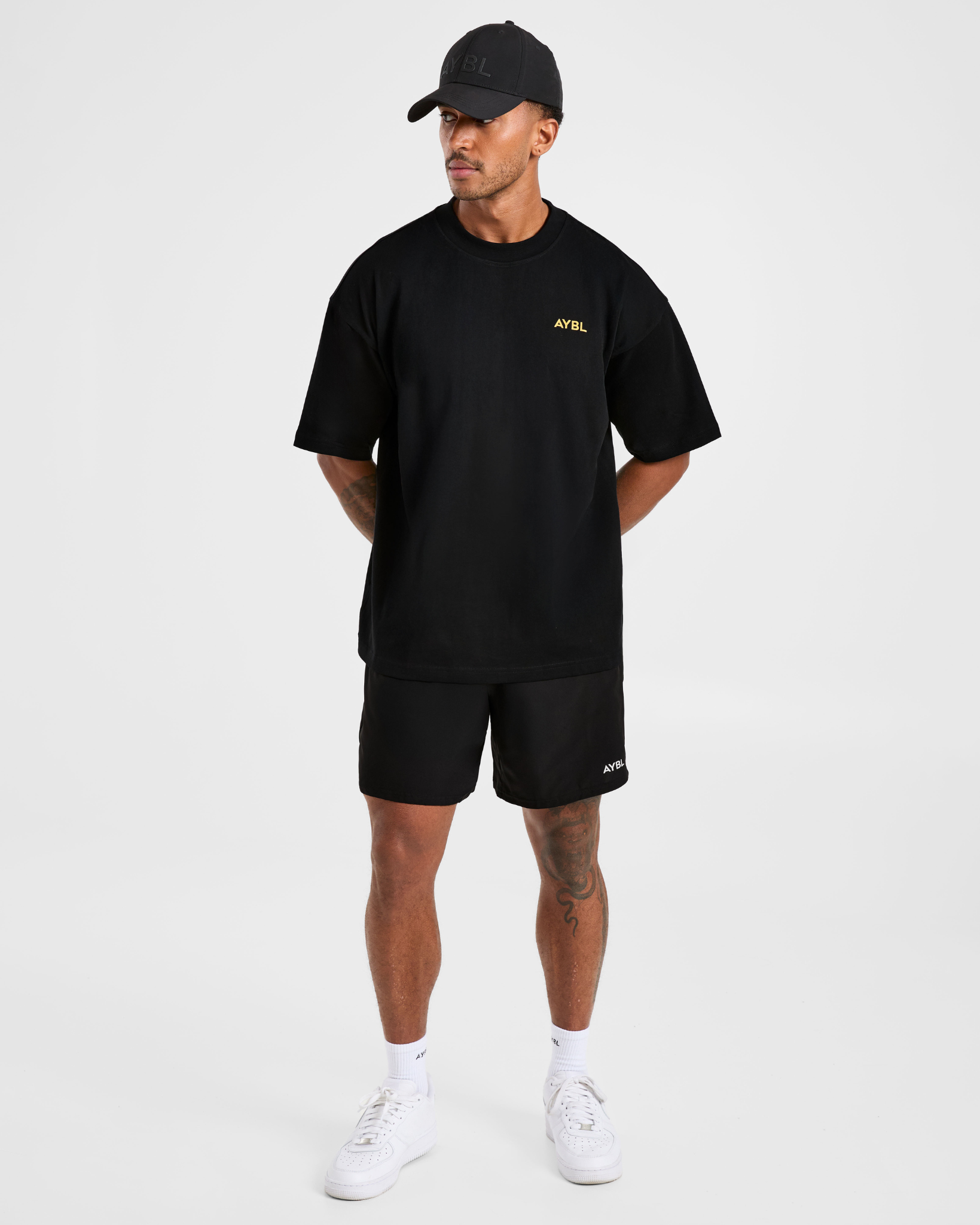 Essential Oversized T Shirt - Schwarz/Mango Gelb