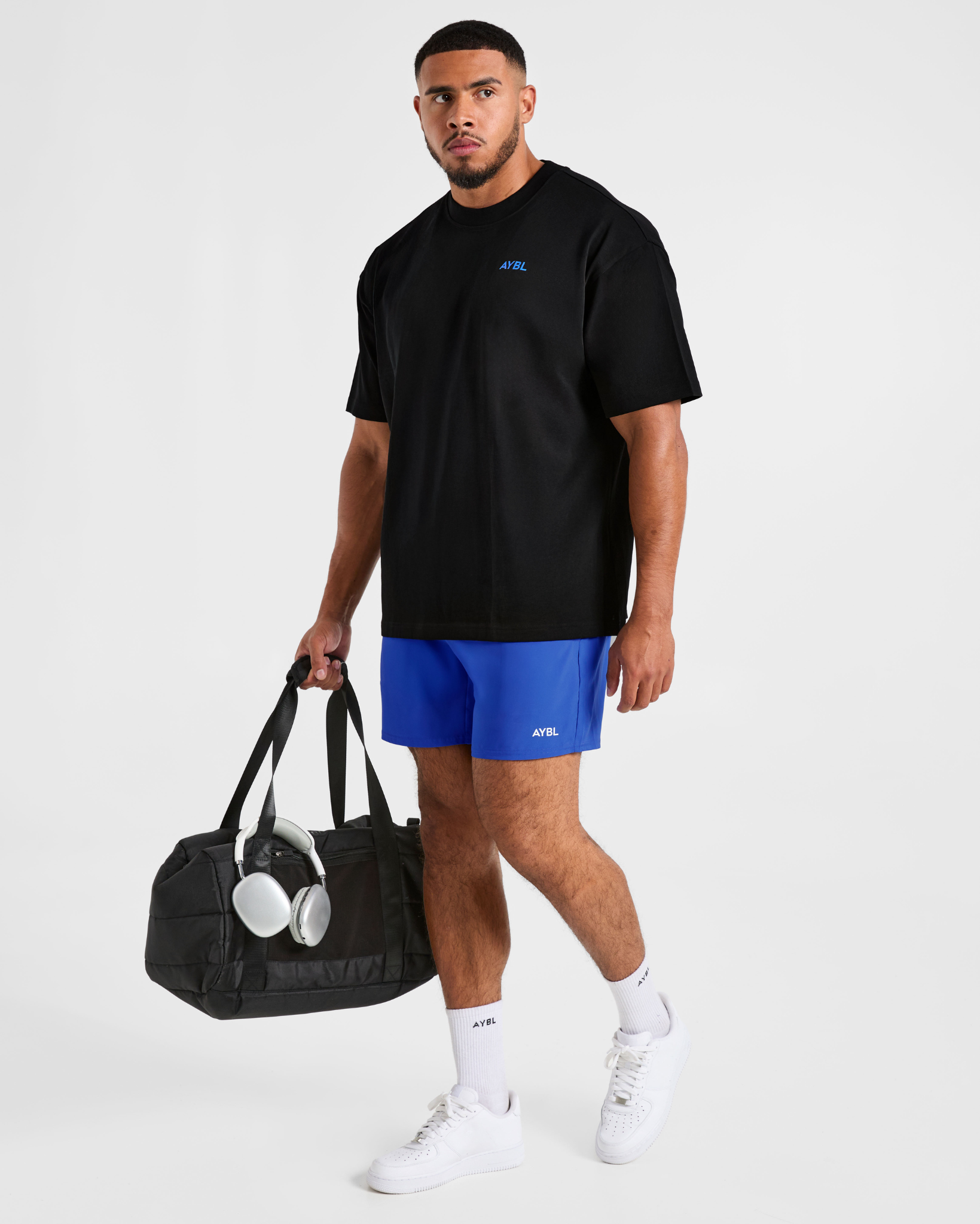 Essential Oversized T Shirt - Schwarz/Cobalt