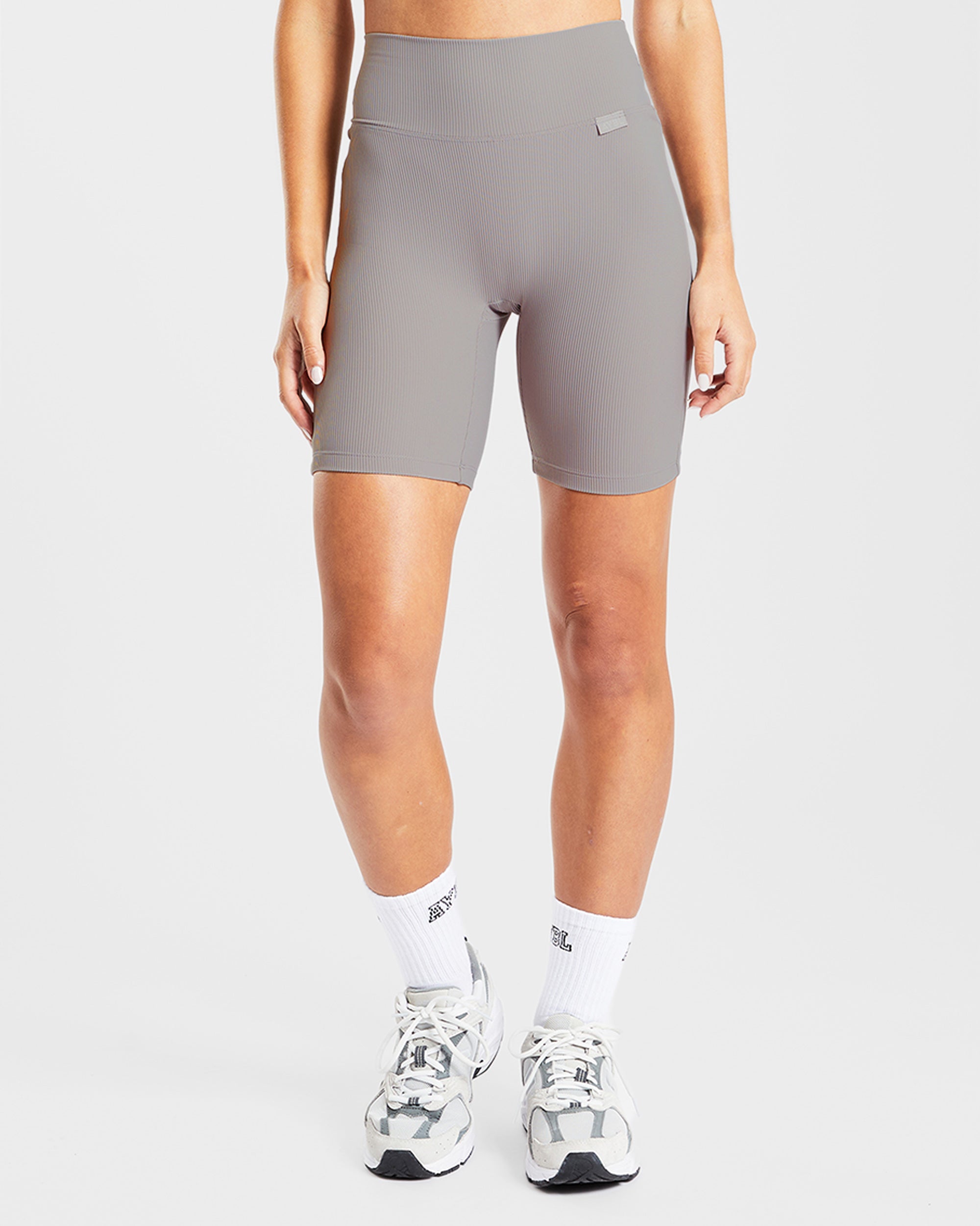 Sculpt Ribbed Cycling Shorts - Fog Grau