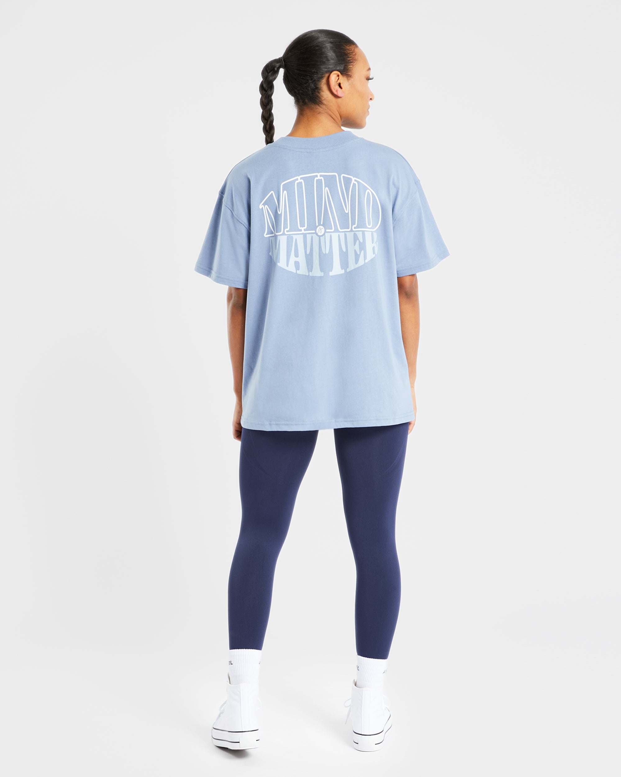 Mind Over Matter Oversized T Shirt - Blau