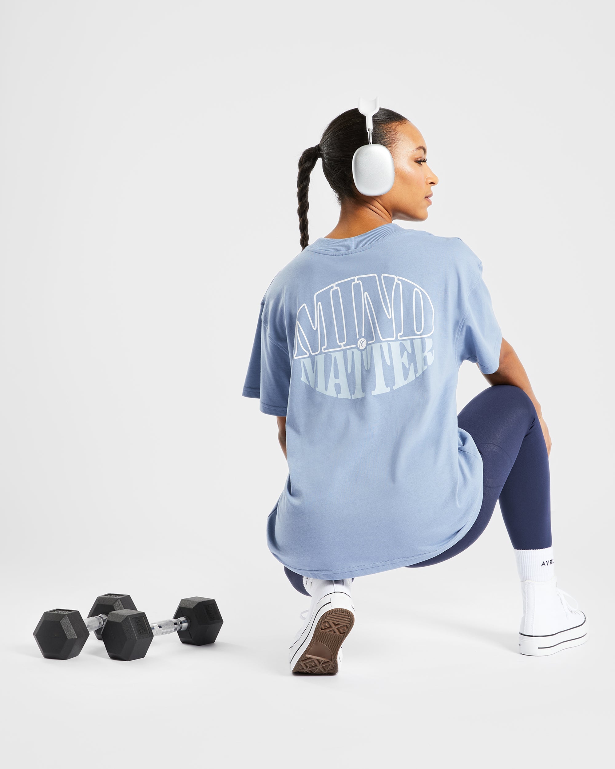 Mind Over Matter Oversized T Shirt - Blau