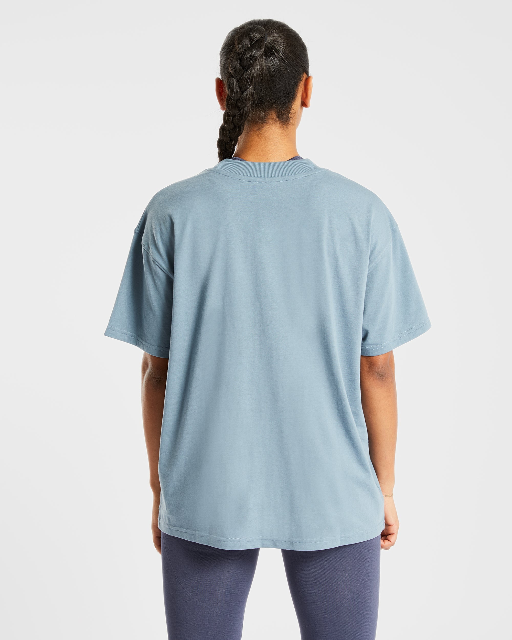 Lifting My Best Life Oversized T Shirt - Vintage Blau