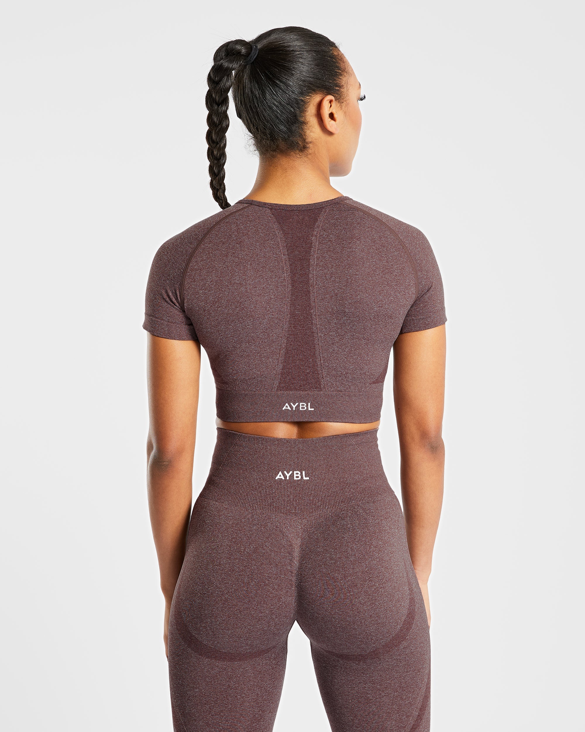 Empower Seamless Crop Top - Braun Marl