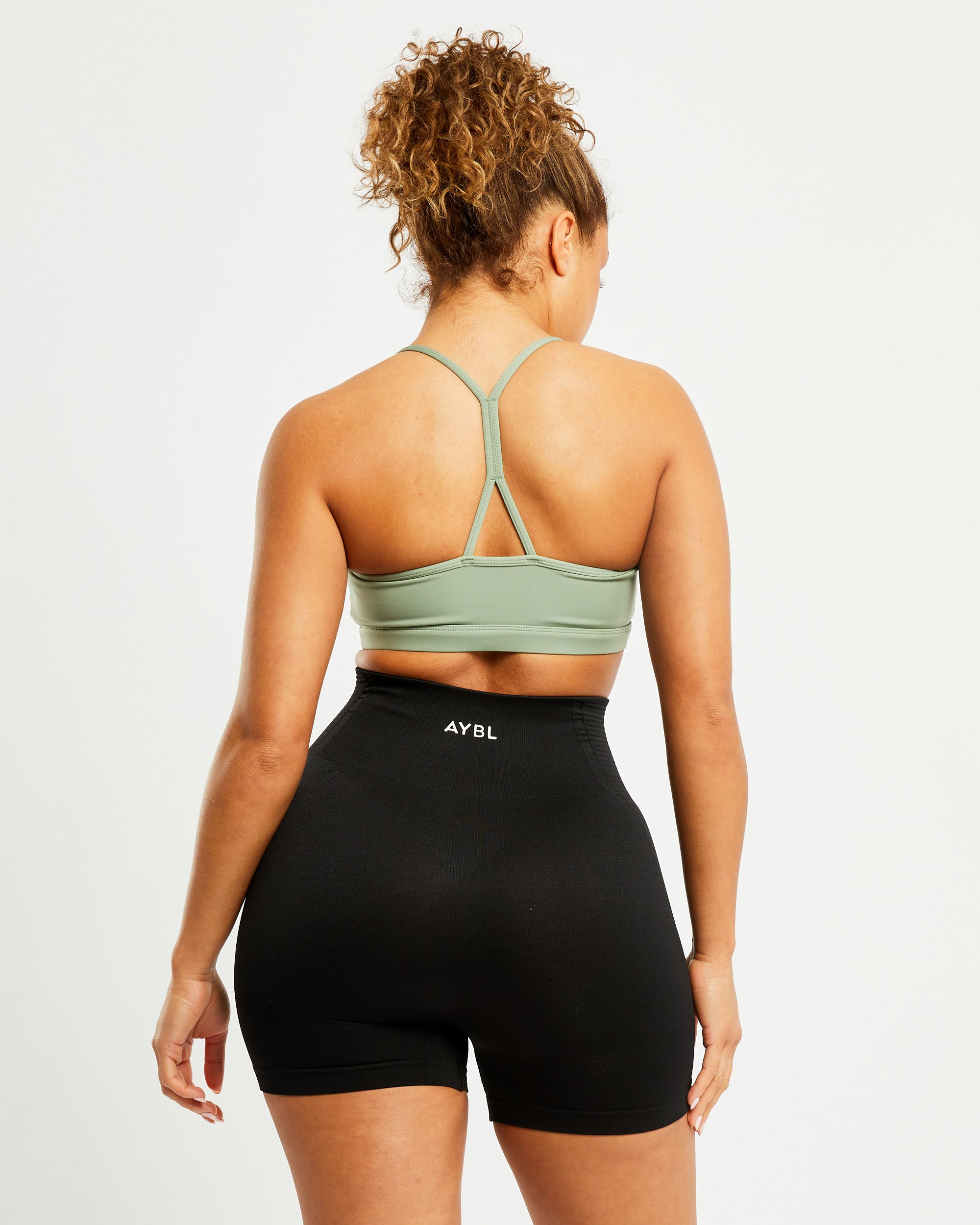 Essential Ruched Sports Bra - Olive Grün