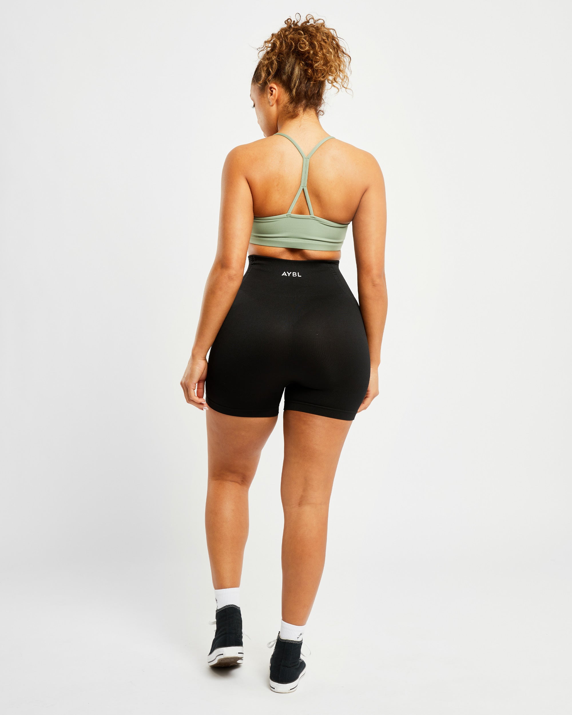 Essential Ruched Sports Bra - Olive Grün