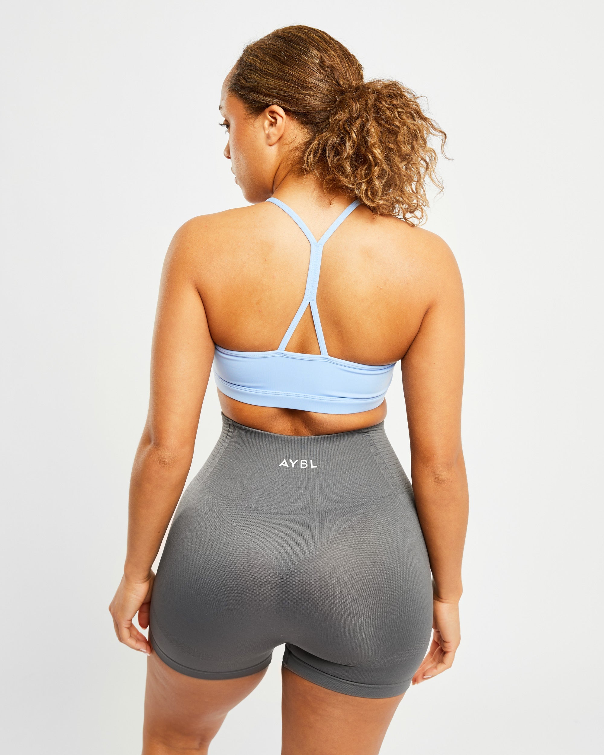 Essential Ruched Sports Bra - Powder Blau