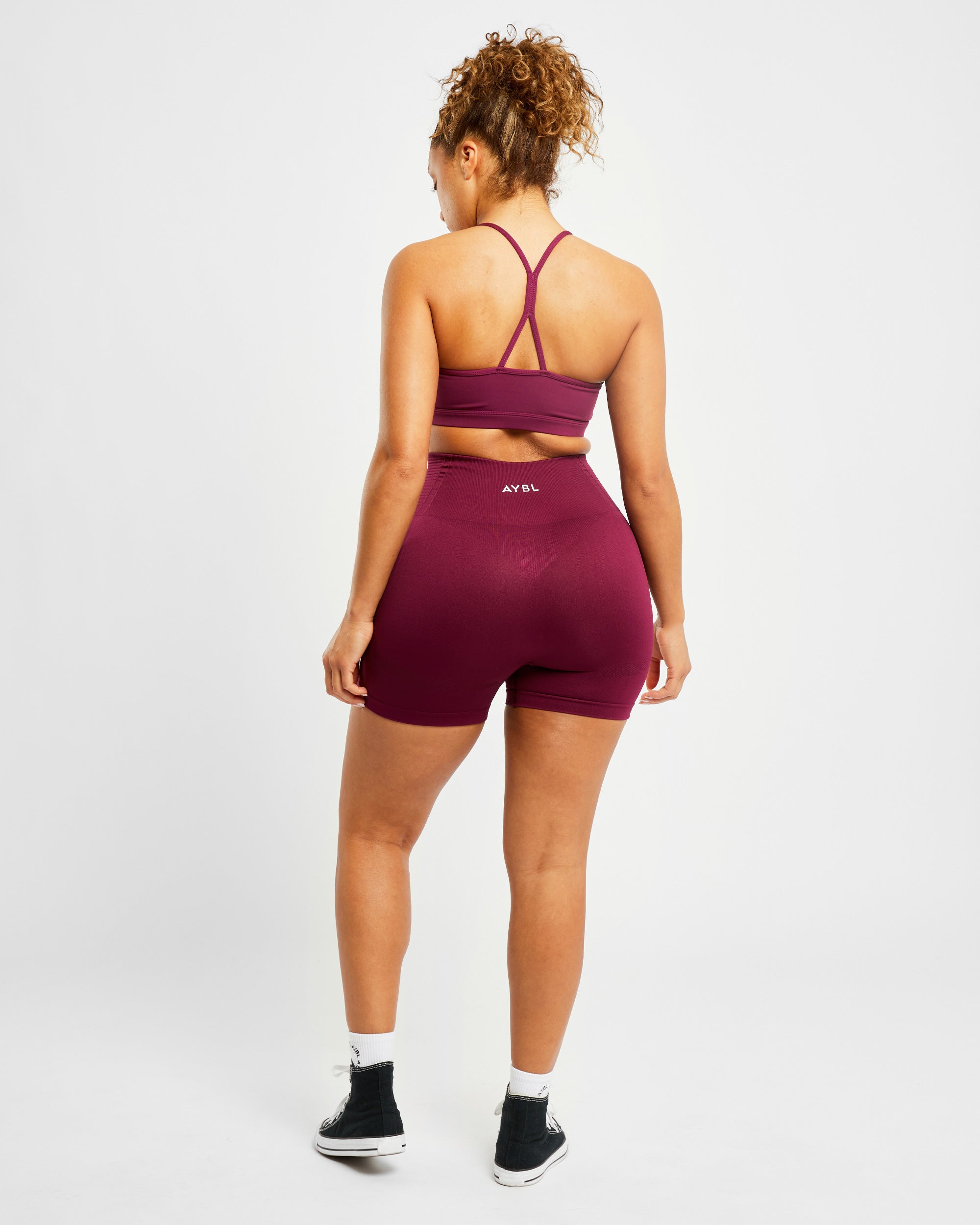 Essential Ruched Sports Bra - Lila Wine