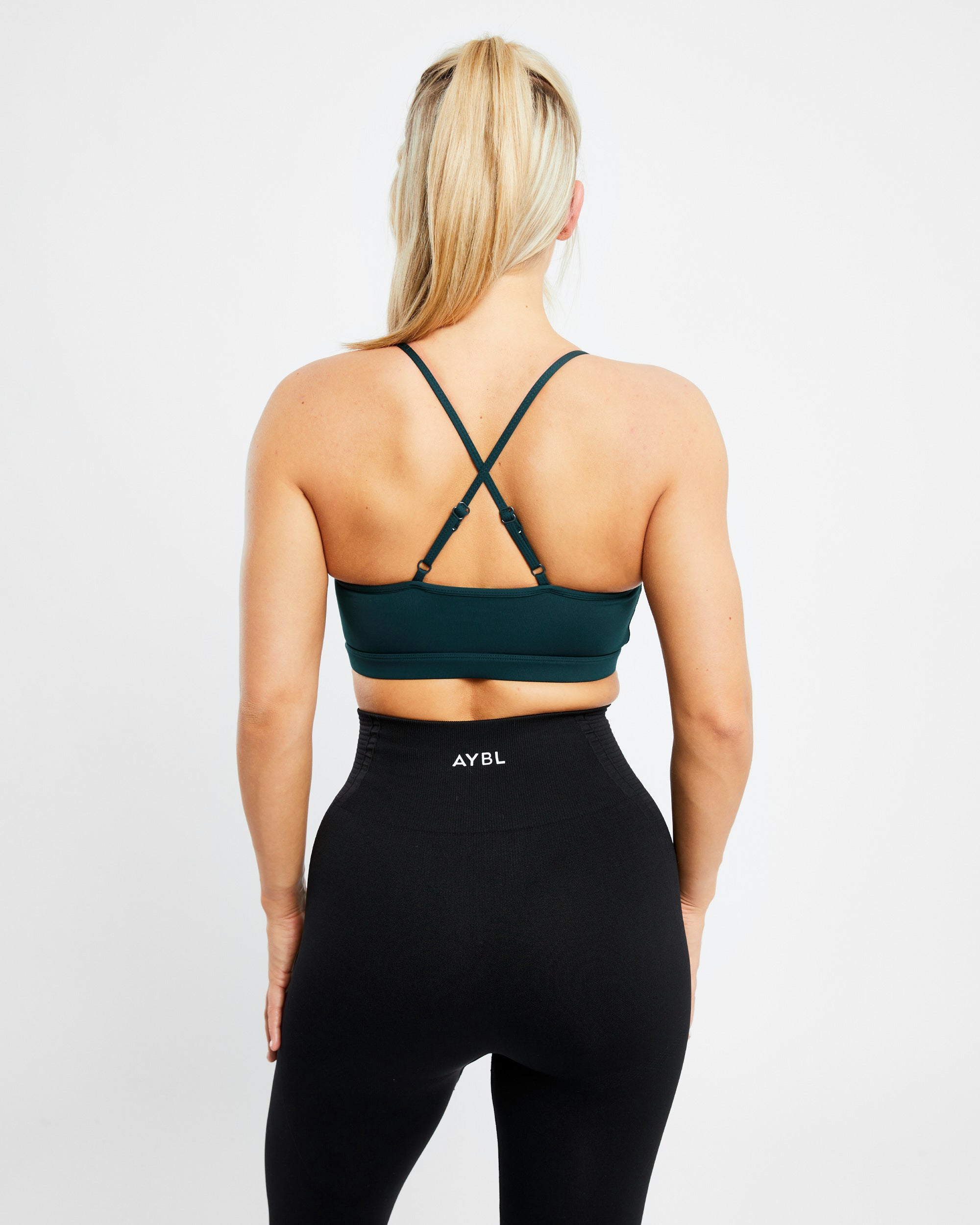 Essential V Neck Sports Bra - Forest Grün