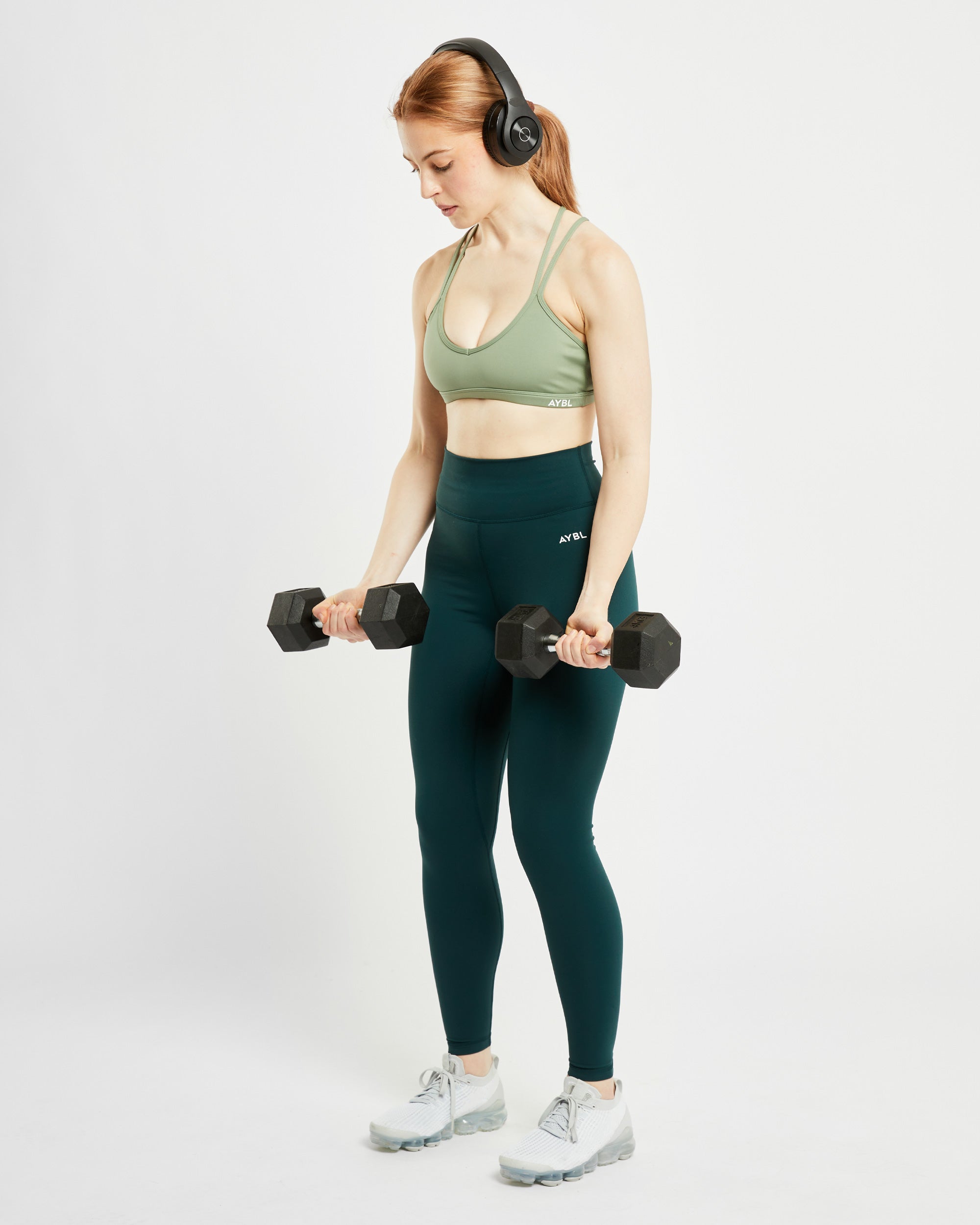 Essential Strappy Sports Bra - Olive Grün