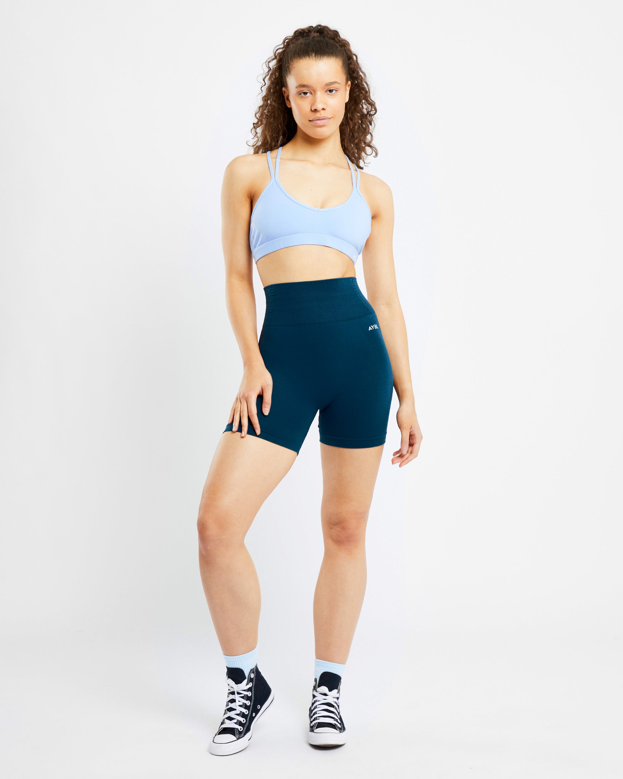 Essential Strappy Sports Bra - Powder Blau