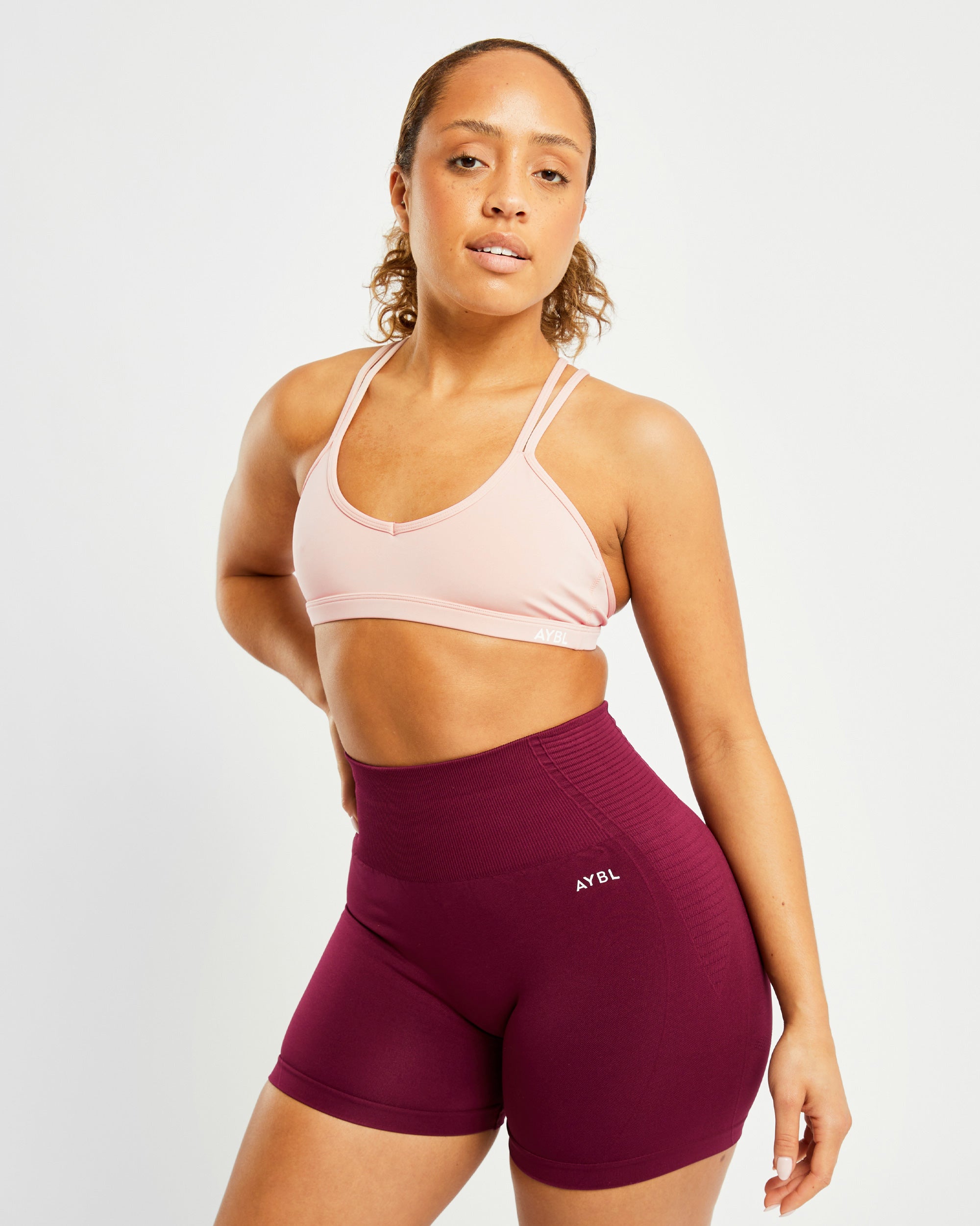 Essential Strappy Sports Bra - Dusty Rosa