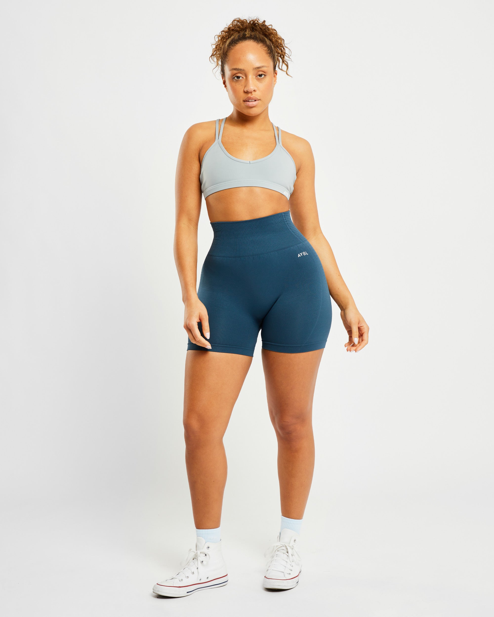 Essential Strappy Sports Bra - Pebble Grau