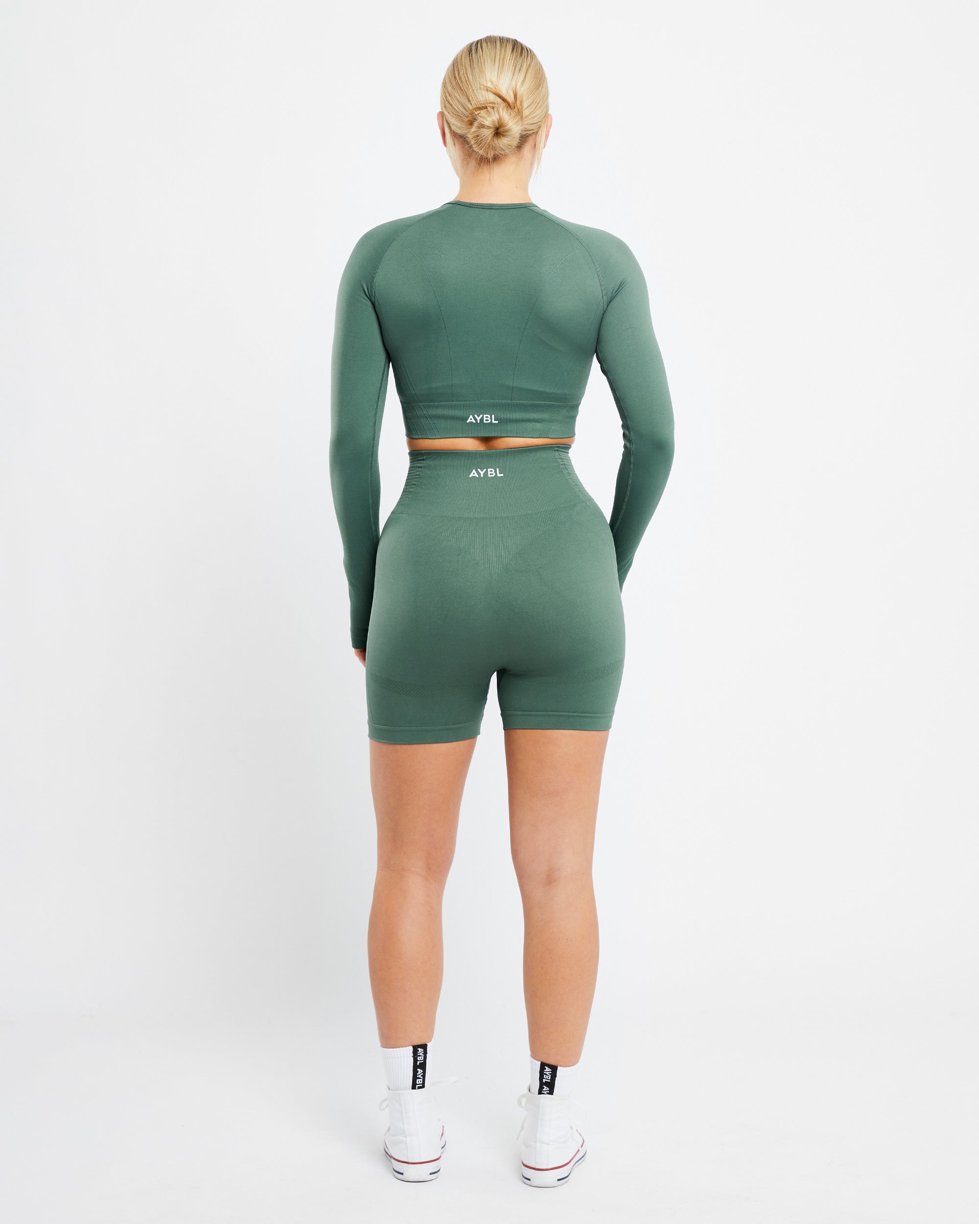 Balance V2 Seamless Long Sleeve Crop Top - Grün