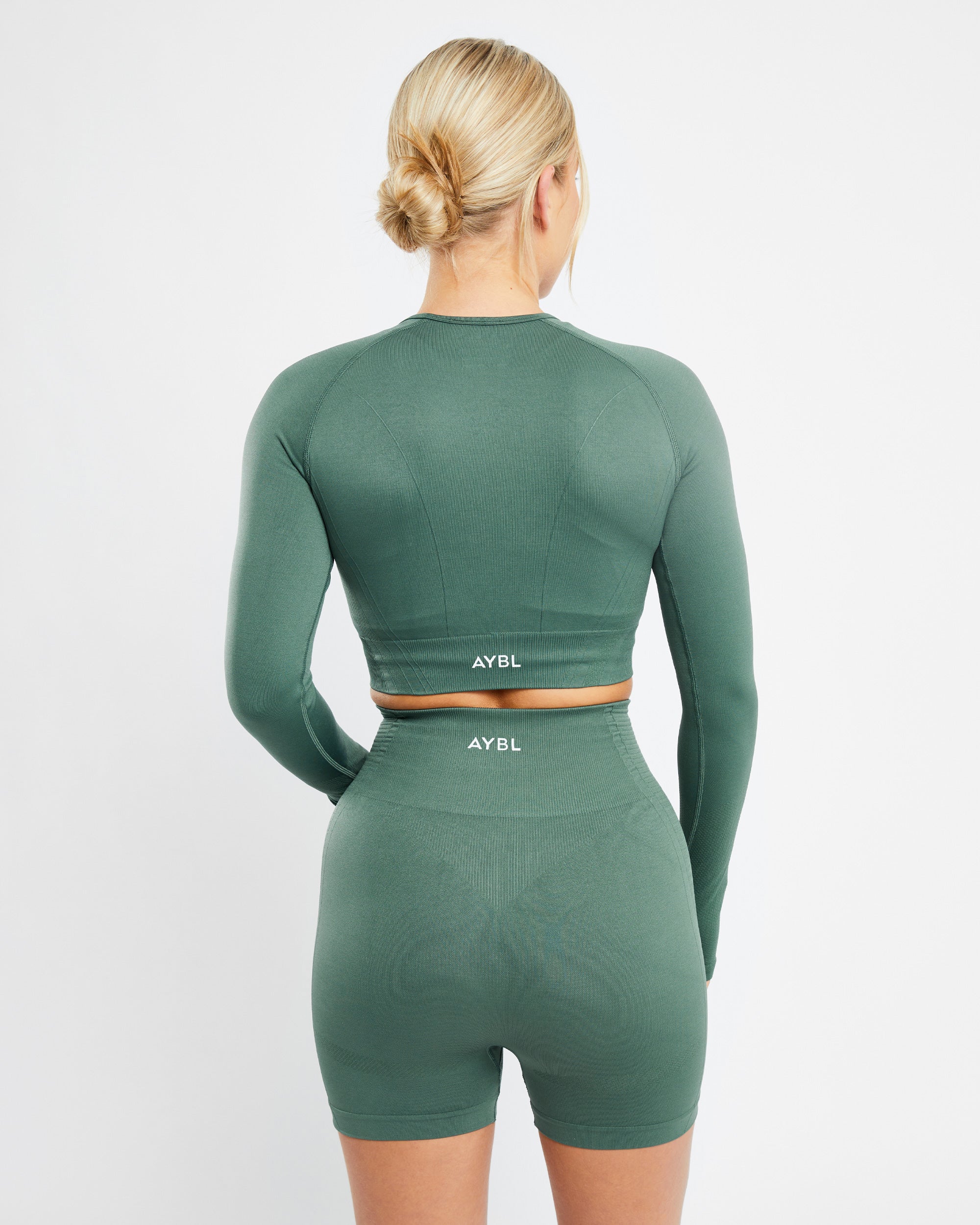 Balance V2 Seamless Long Sleeve Crop Top - Grün