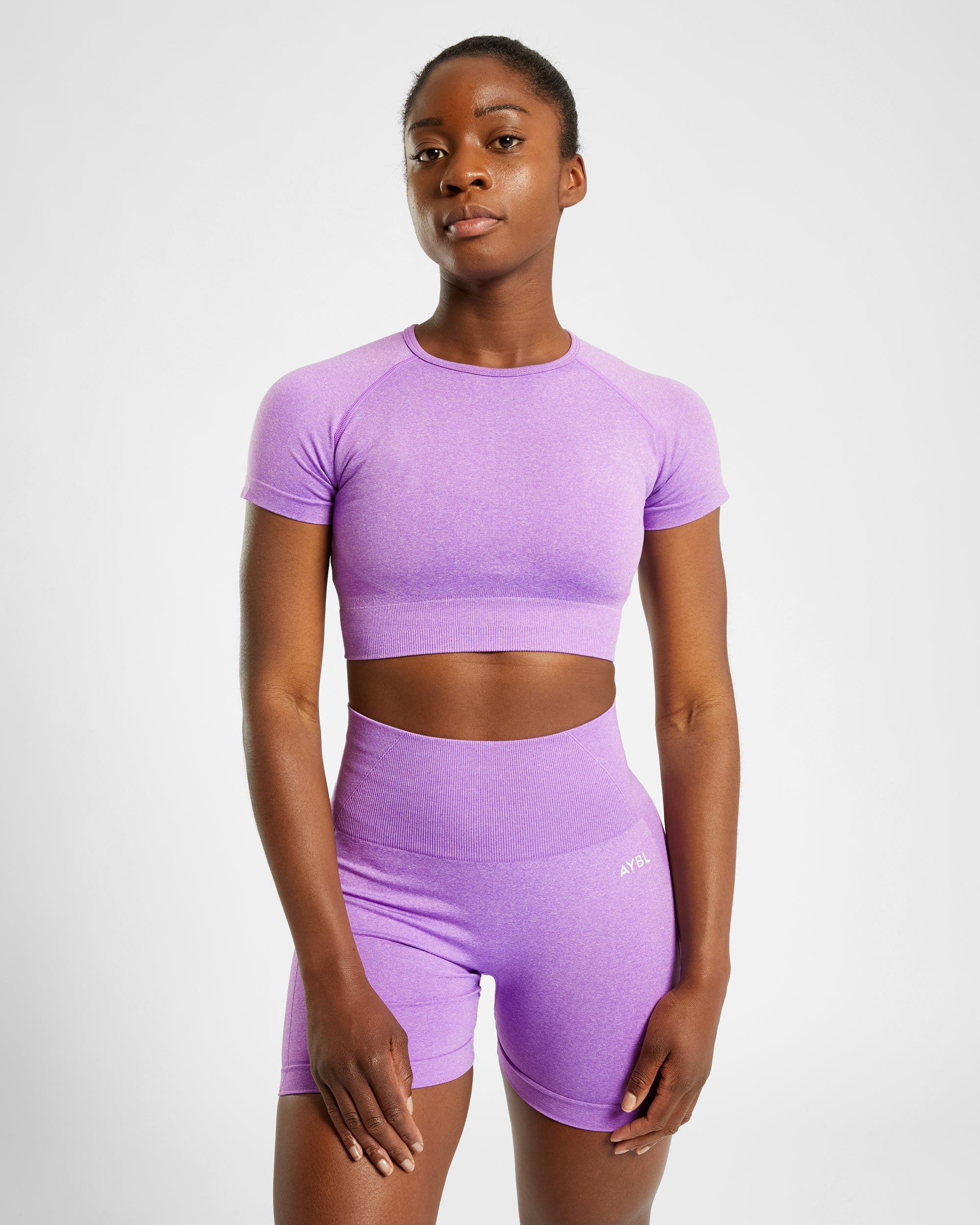 Empower Seamless Crop Top - Lila Marl