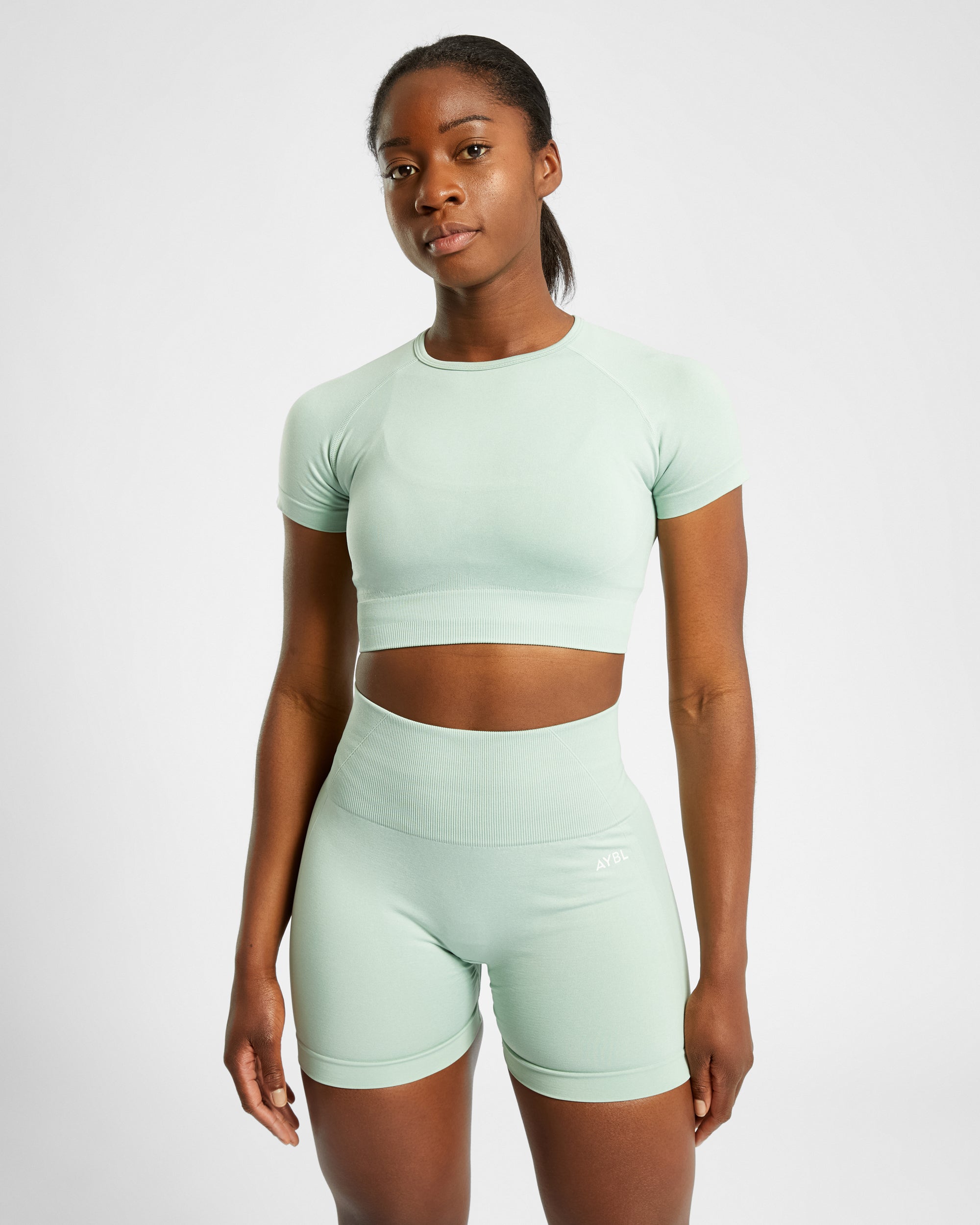 Empower Seamless Crop Top - Spring Grün Marl