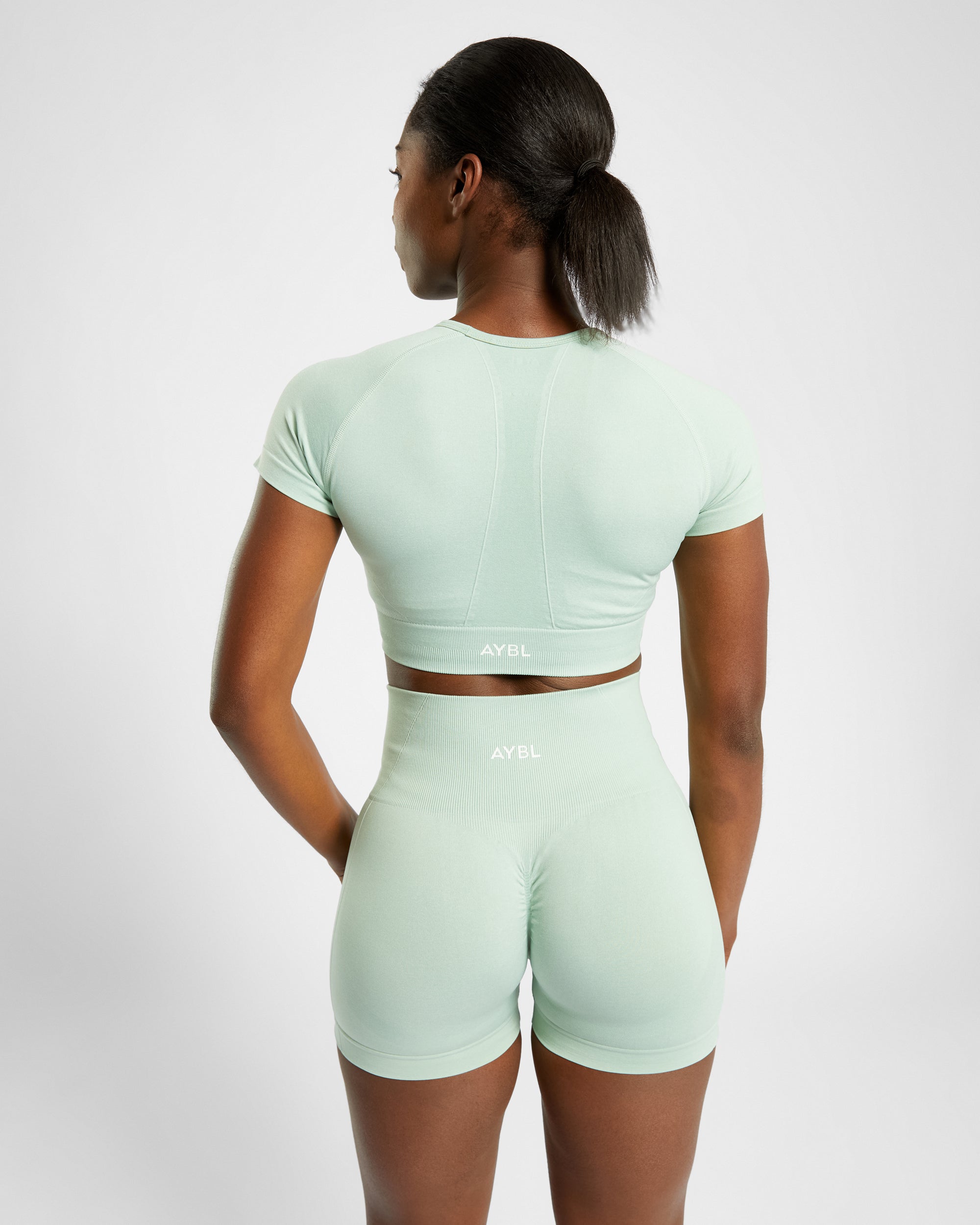 Empower Seamless Crop Top - Spring Grün Marl