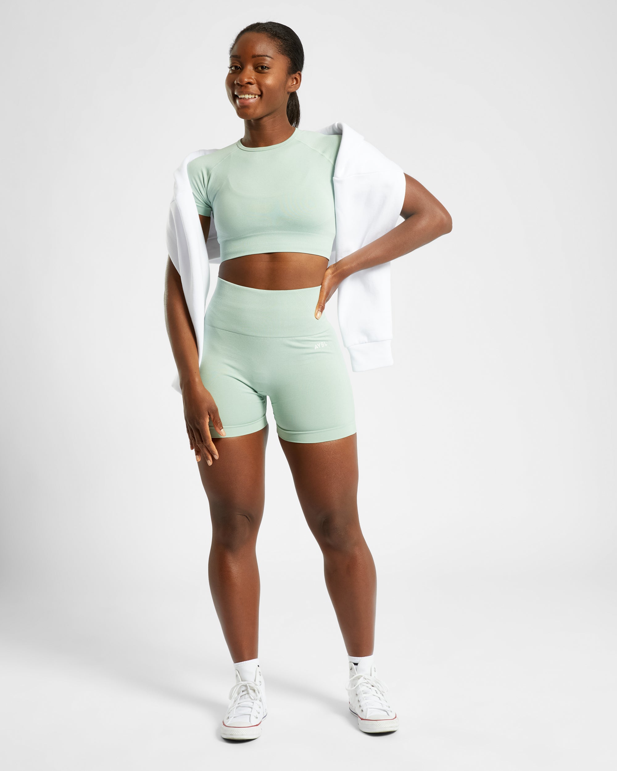 Empower Seamless Crop Top - Spring Grün Marl