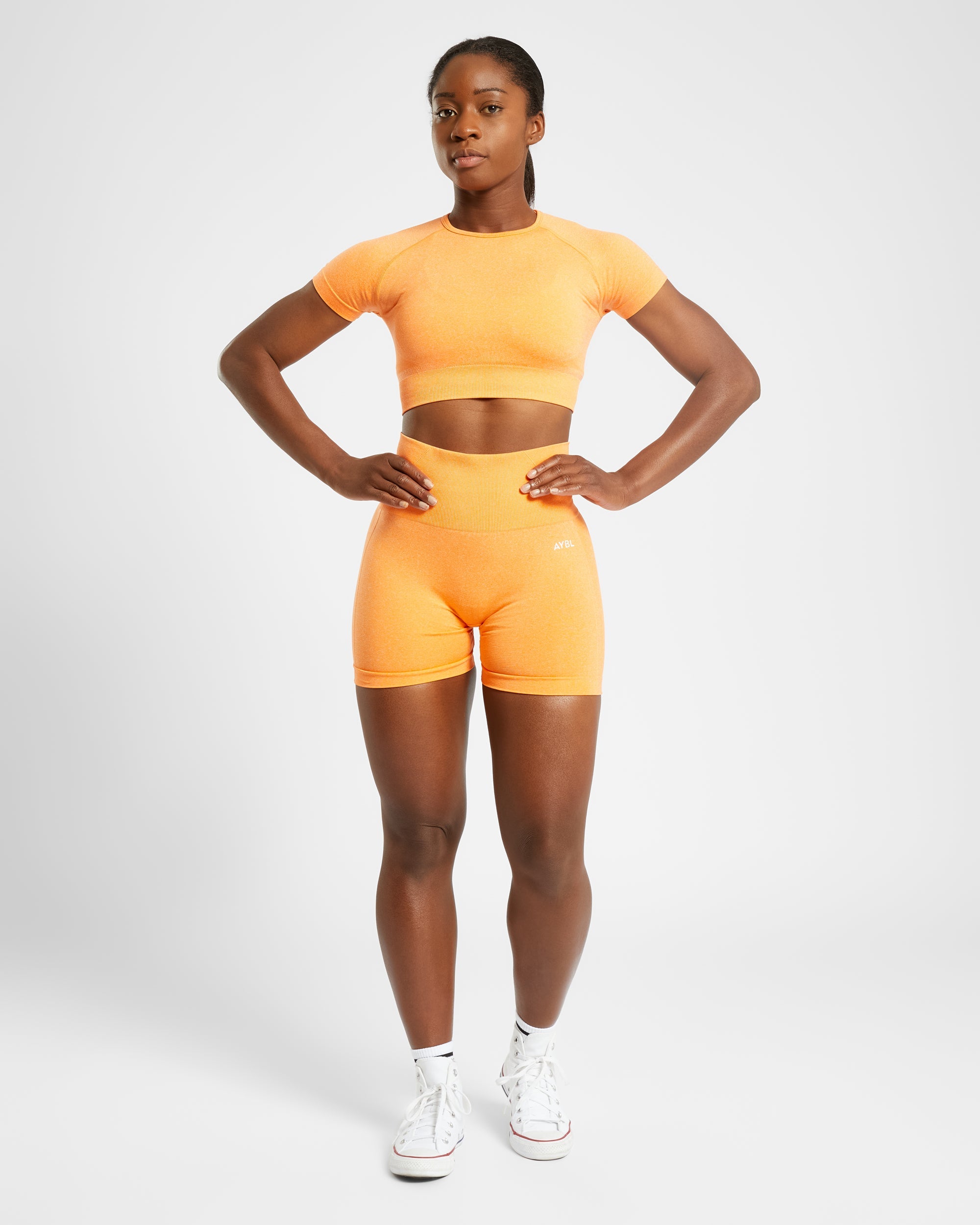 Empower Seamless Crop Top - Orange Marl