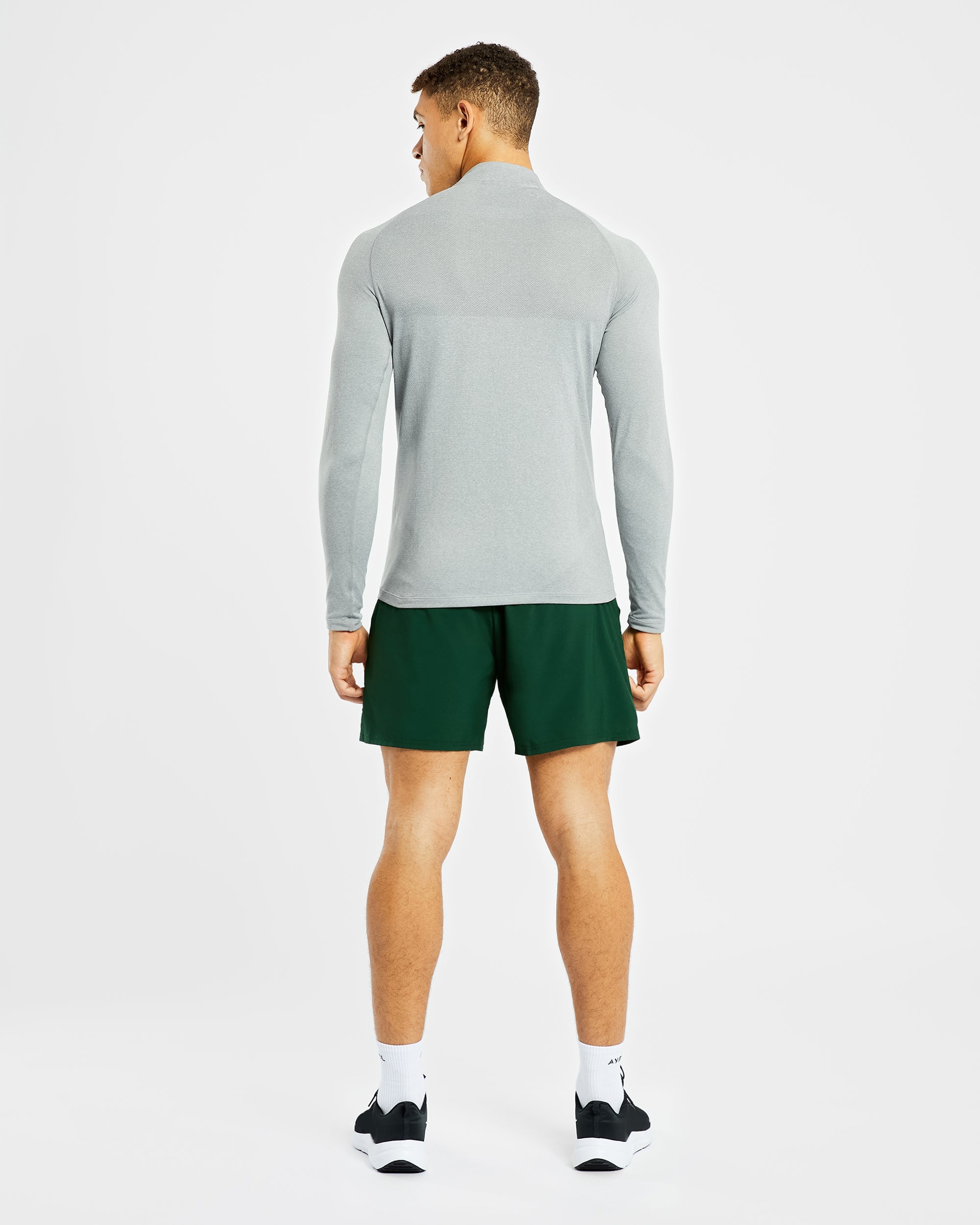 Essential Seamless 1/4 Zip Pullover - Grau Marl