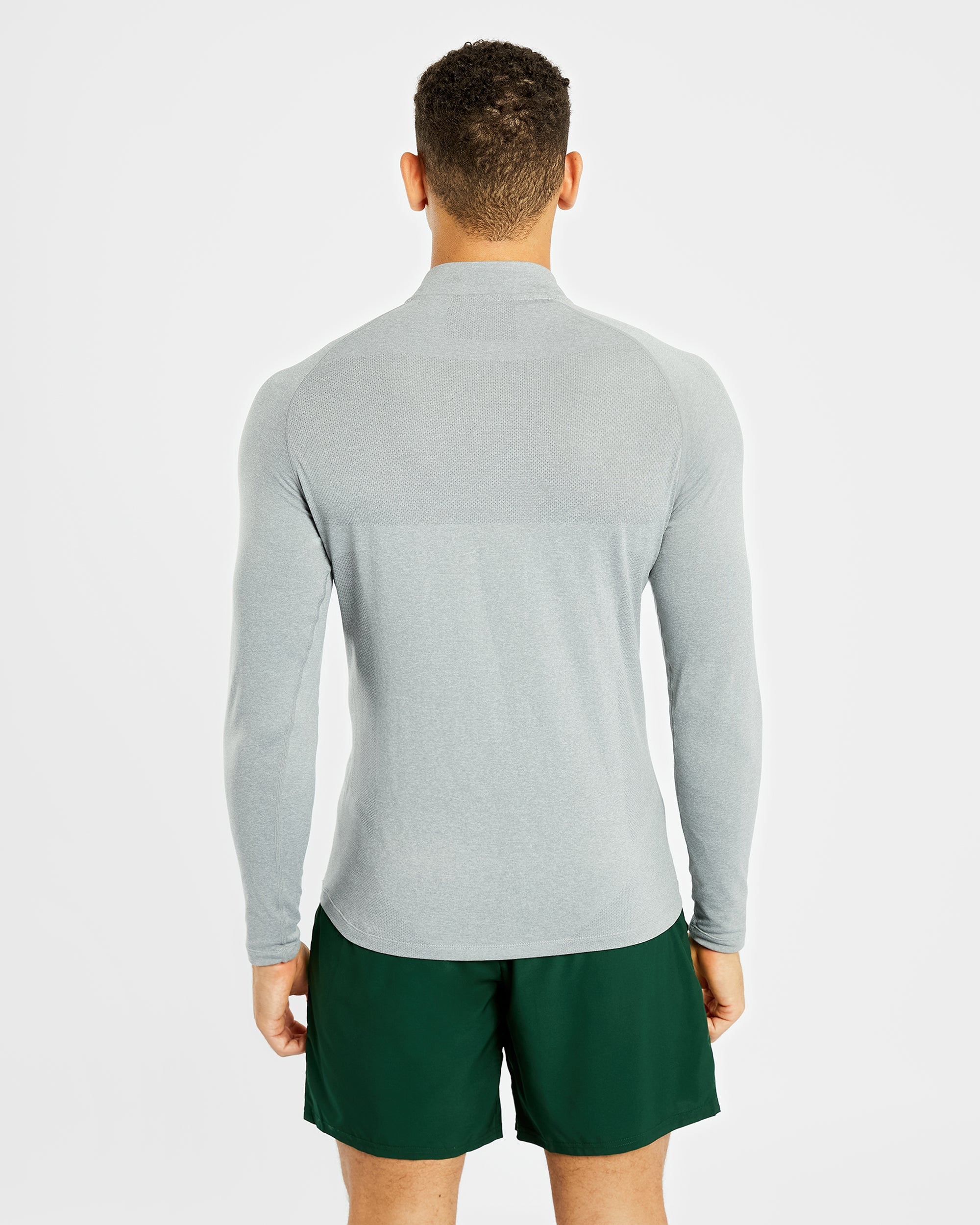 Essential Seamless 1/4 Zip Pullover - Grau Marl