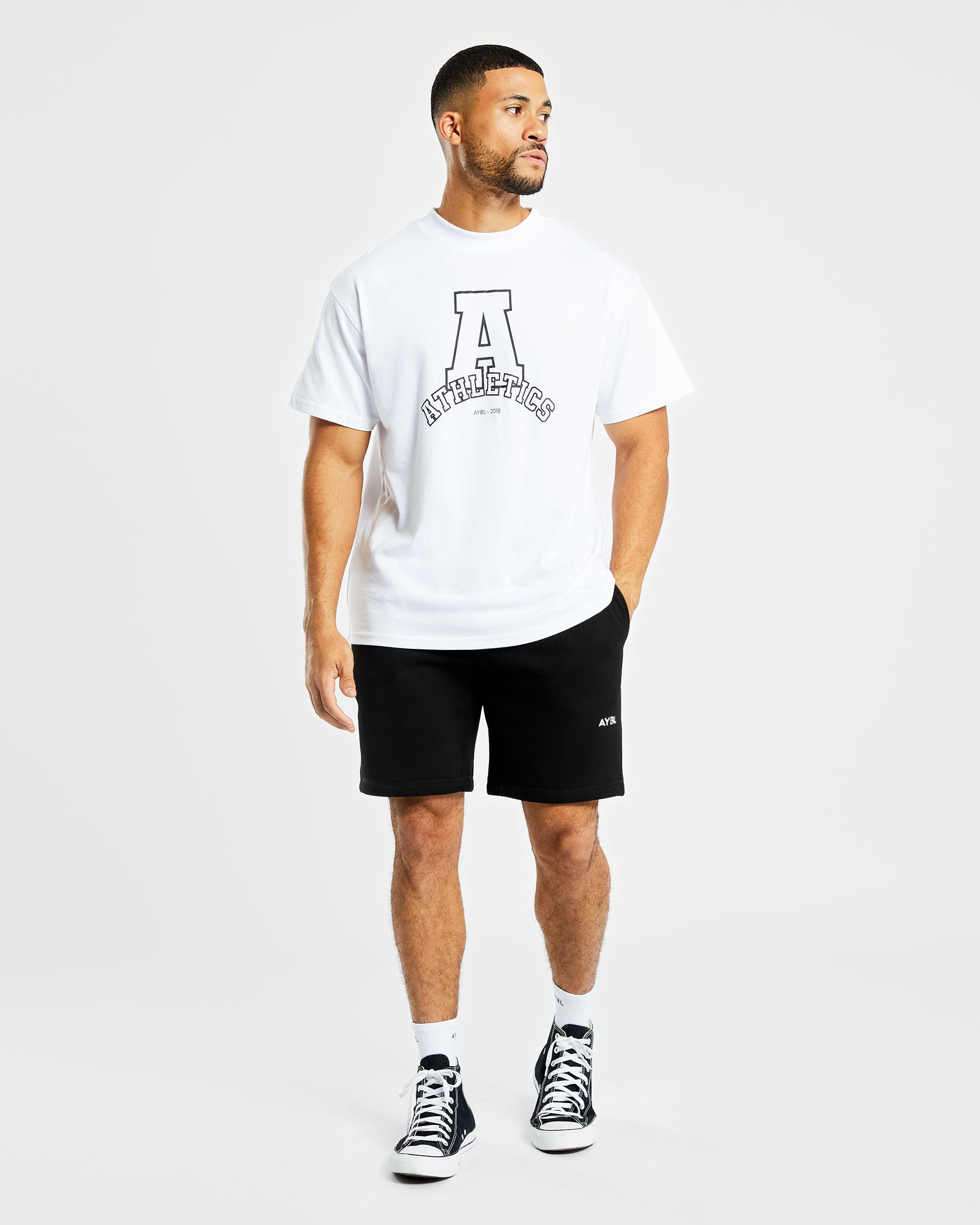 Athletics Varsity Oversized T Shirt - Weiß