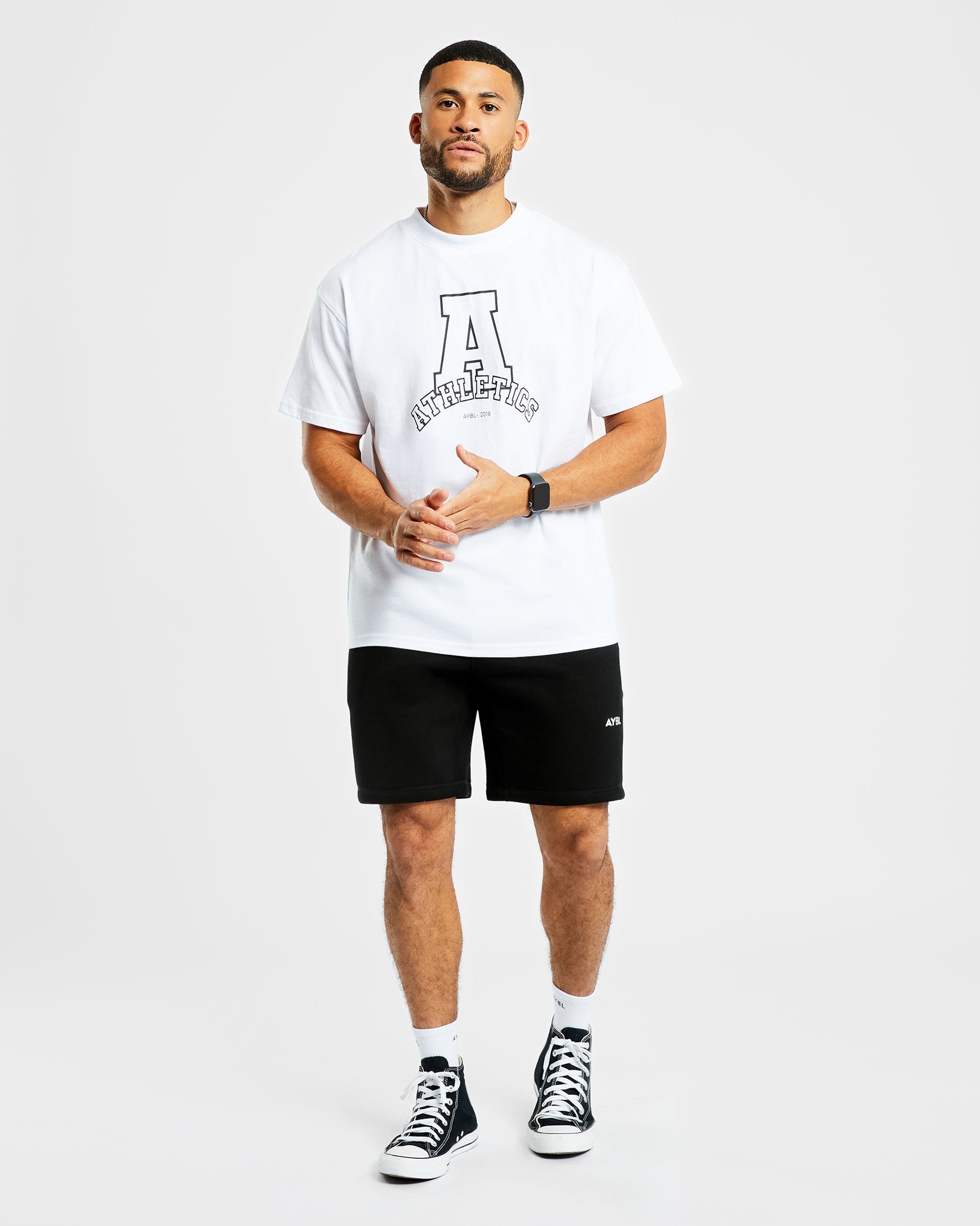 Athletics Varsity Oversized T Shirt - Weiß