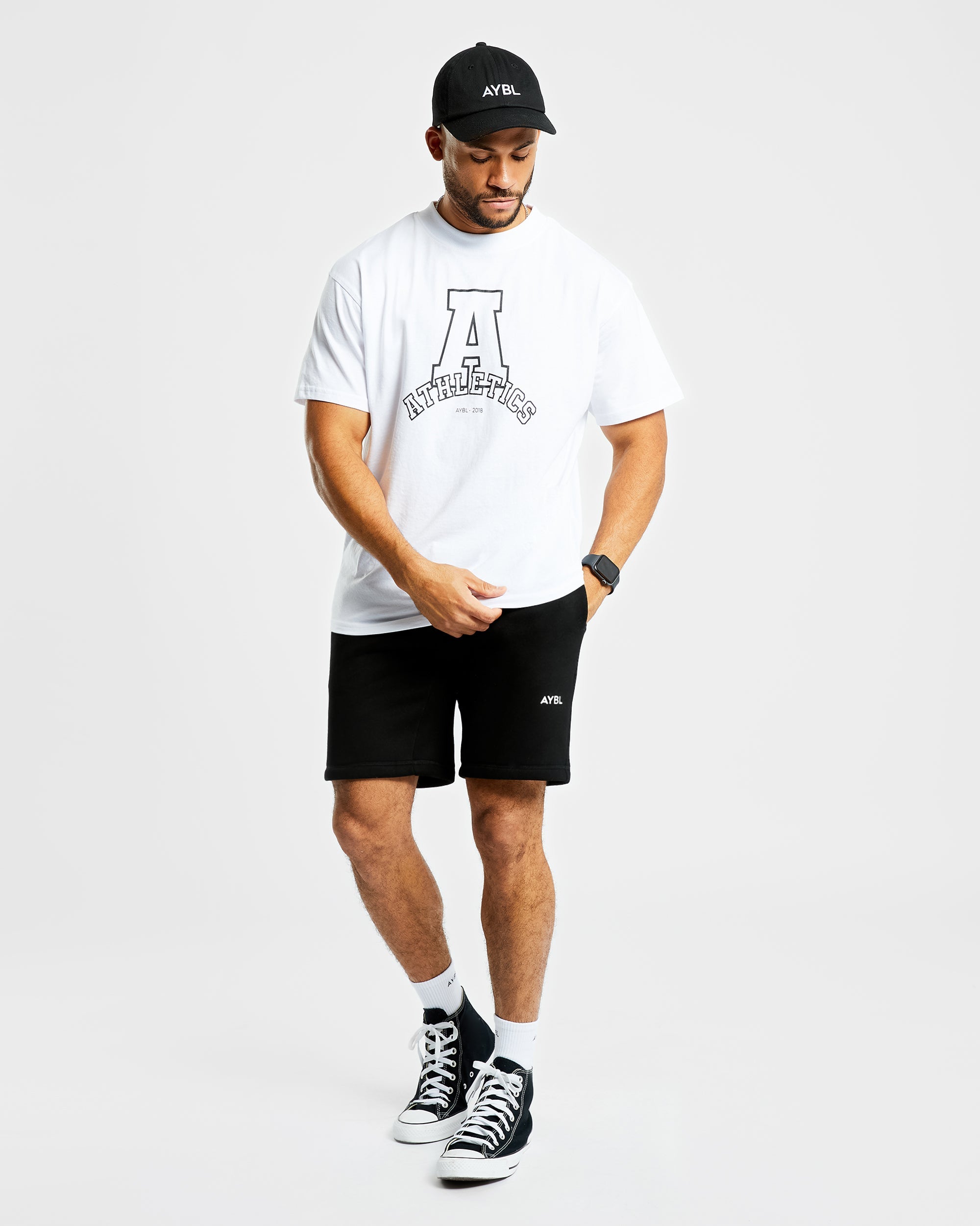 Athletics Varsity Oversized T Shirt - Weiß