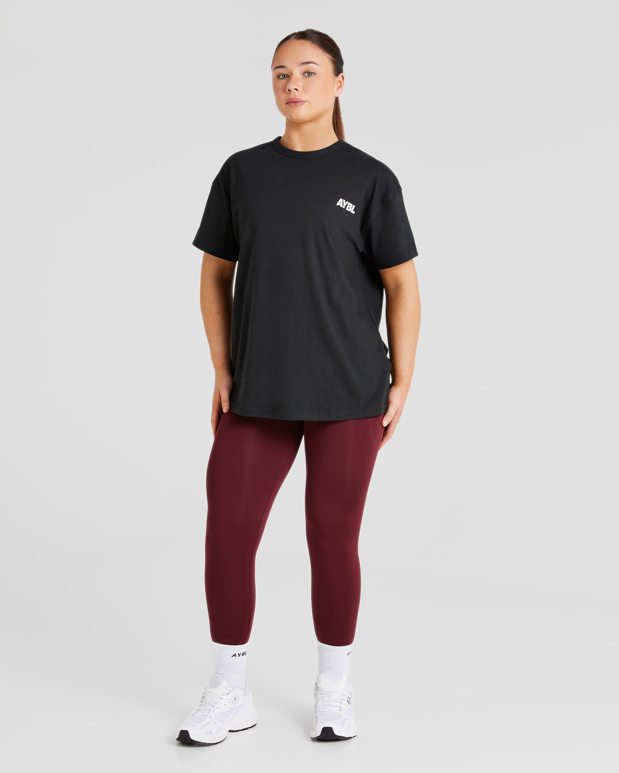 Athletics Club Oversized T Shirt - Schwarz