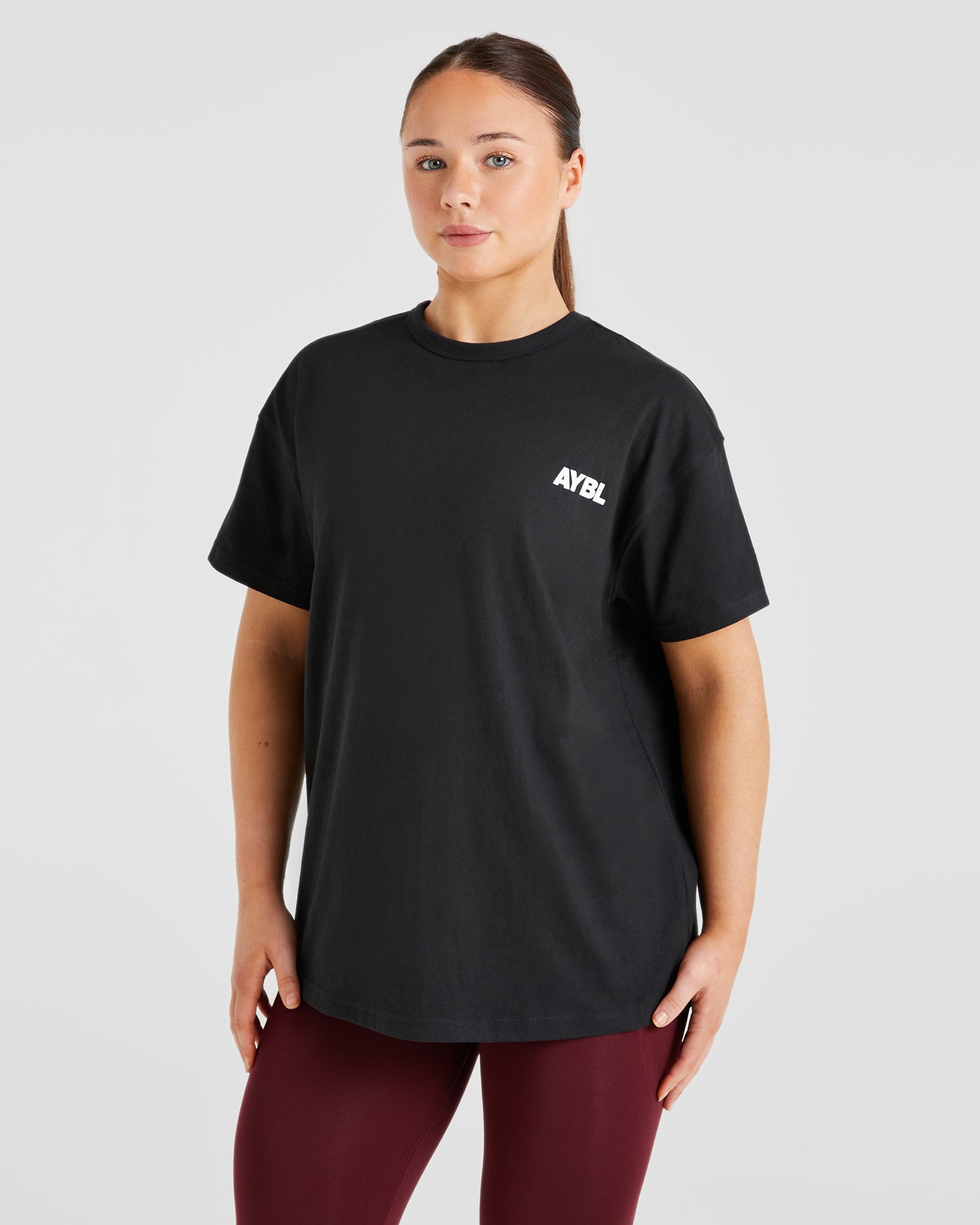 Athletics Club Oversized T Shirt - Schwarz