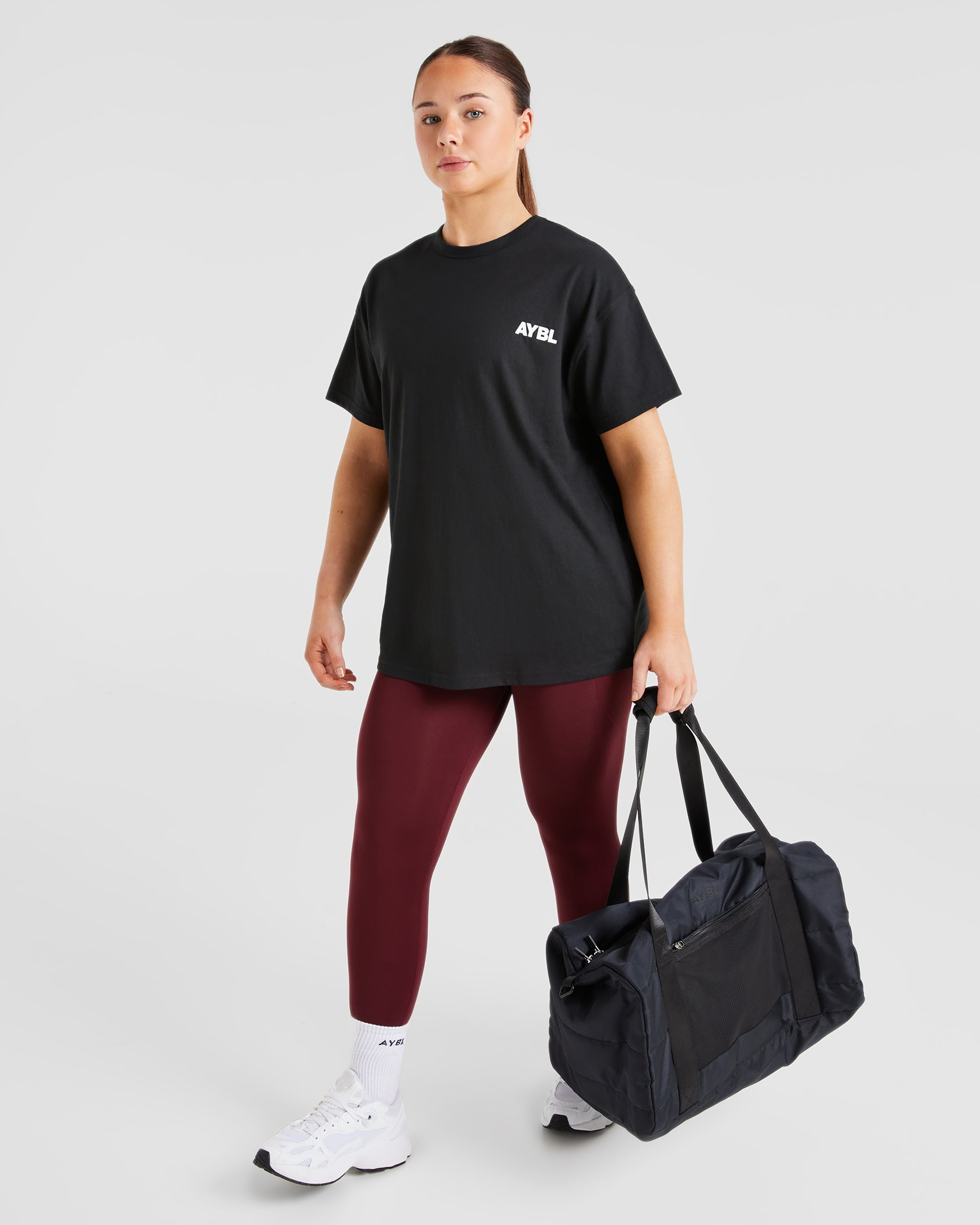 Athletics Club Oversized T Shirt - Schwarz