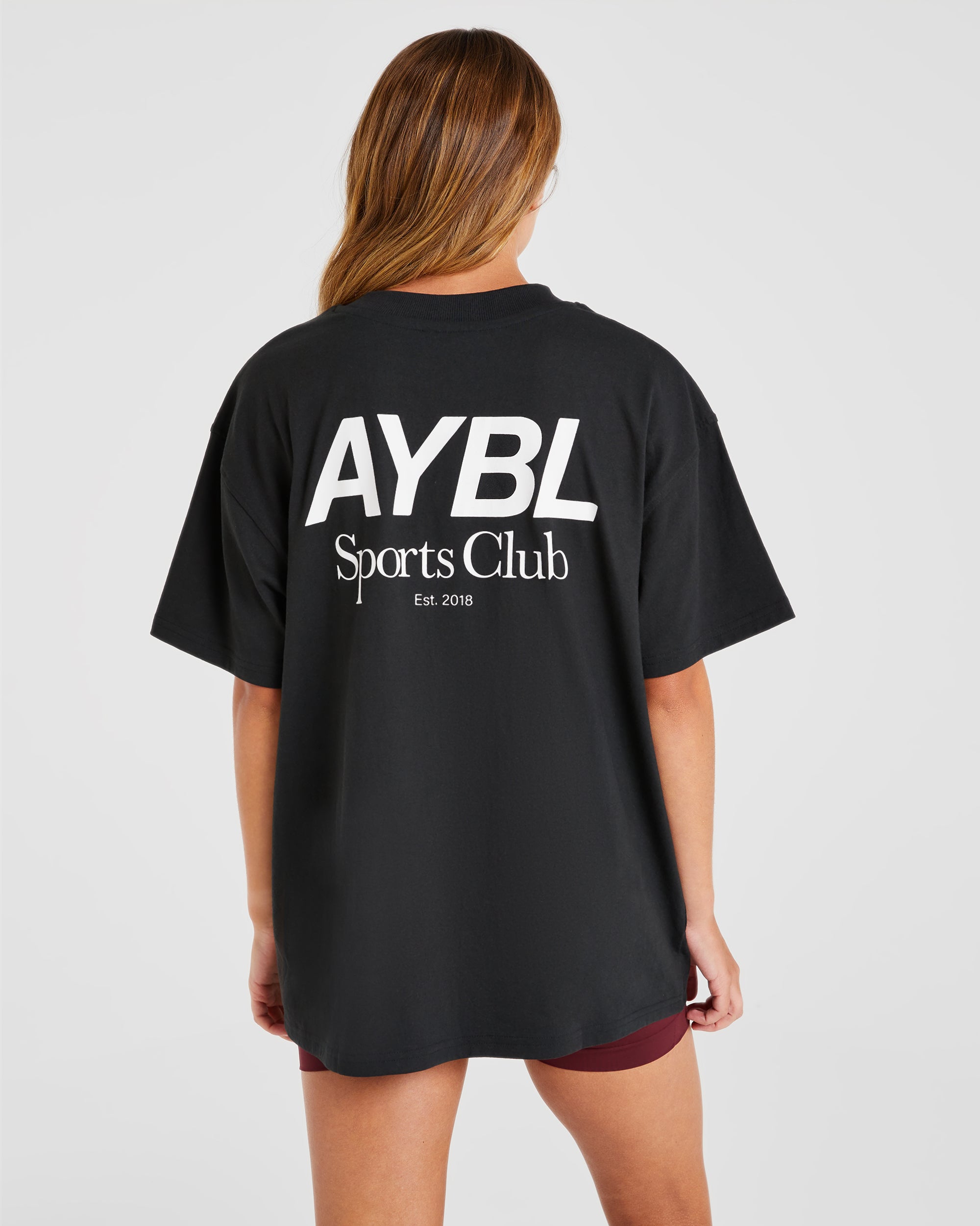 AYBL Sports Club Oversized T Shirt - Schwarz