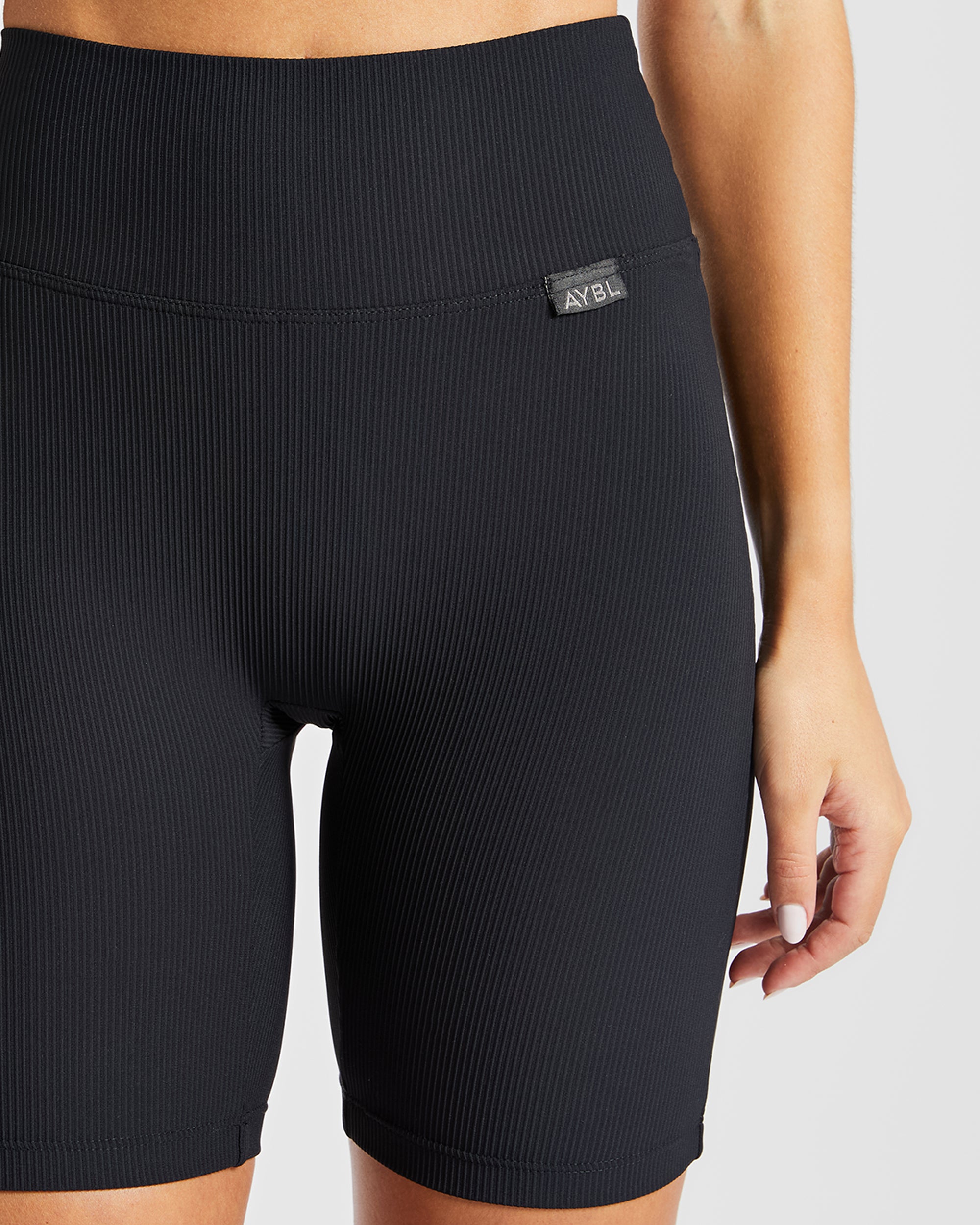 Sculpt Ribbed Cycling Shorts - Schwarz