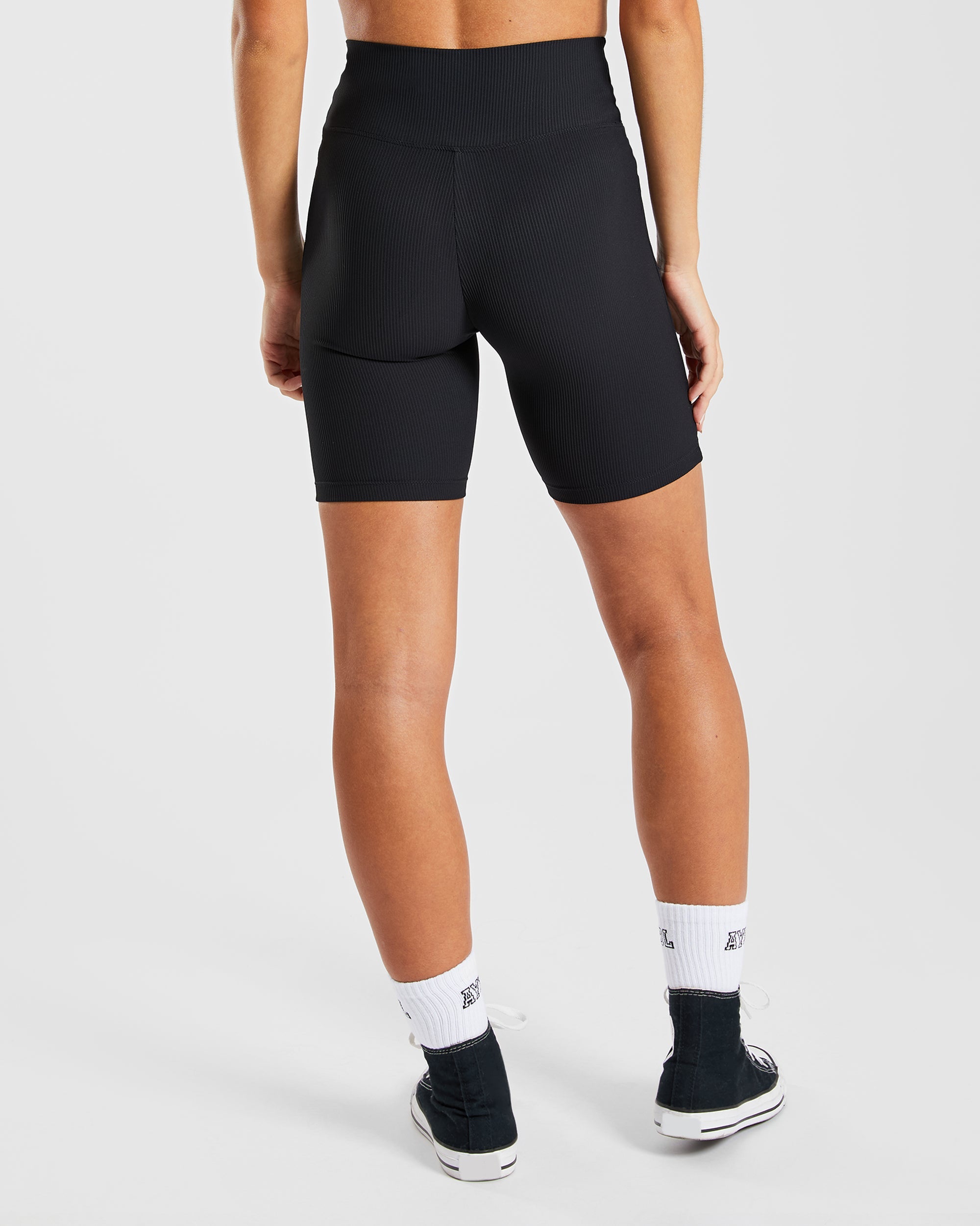 Sculpt Ribbed Cycling Shorts - Schwarz