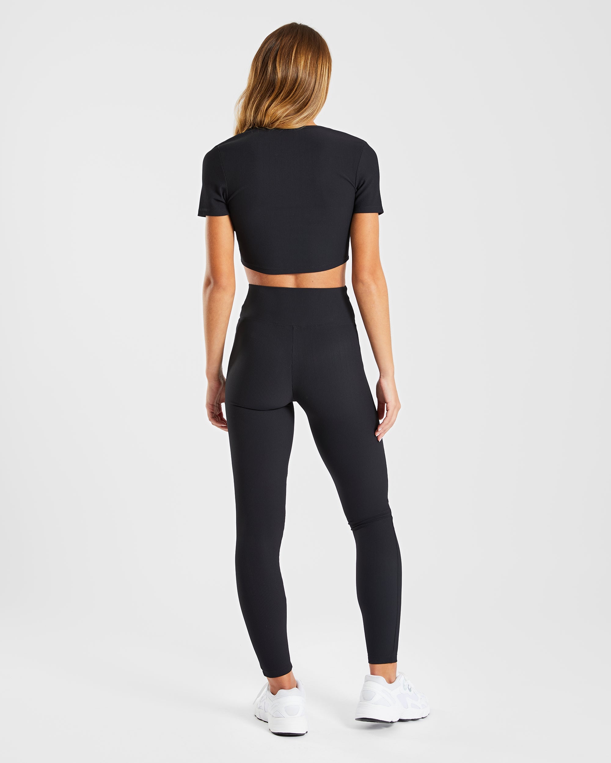 Sculpt Ribbed Leggings - Schwarz