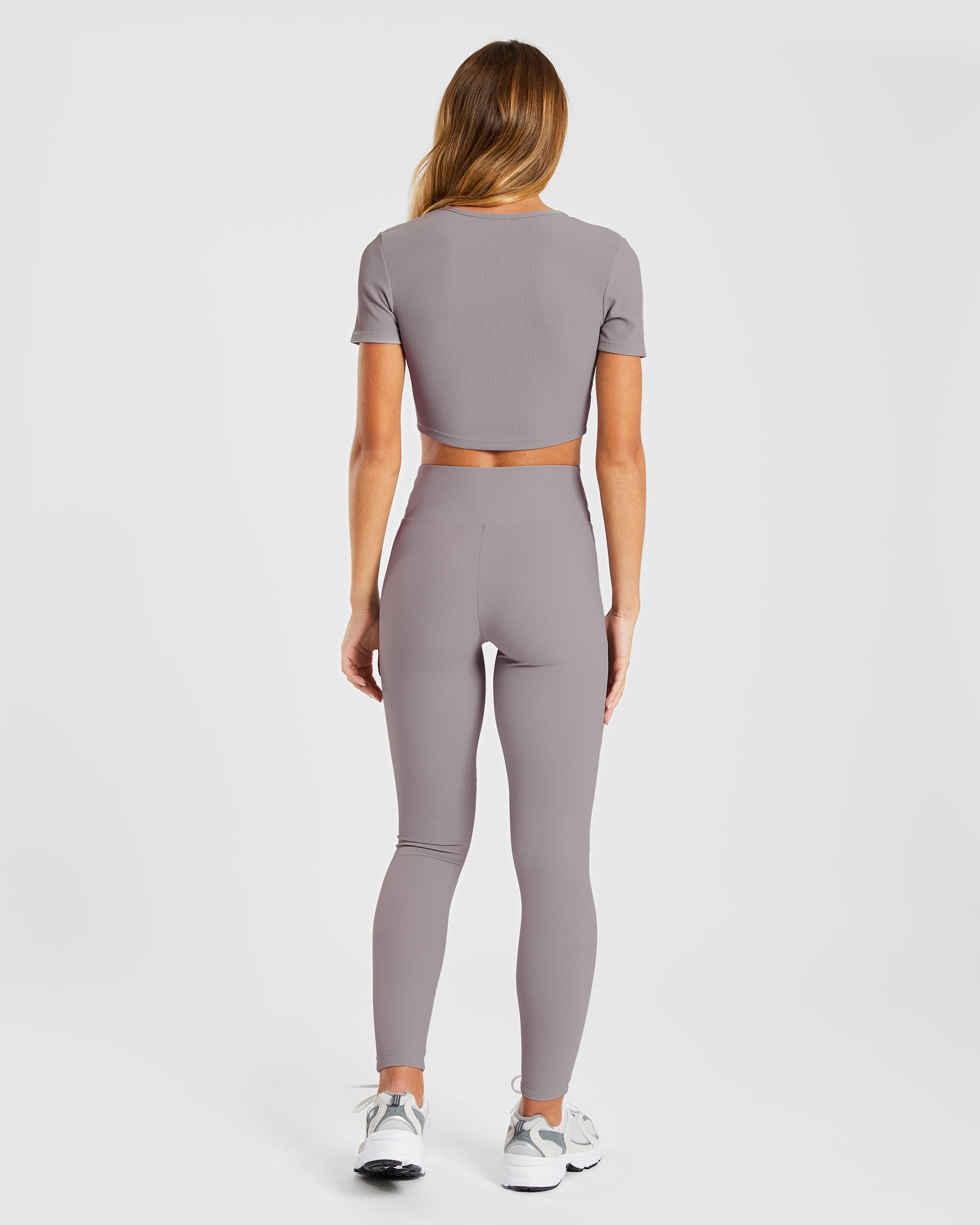 Sculpt Ribbed Leggings - Fog Grau