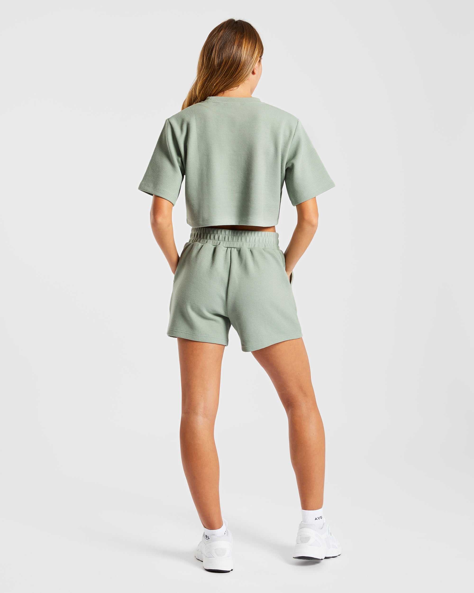 Waffle Shorts - Sage Grün