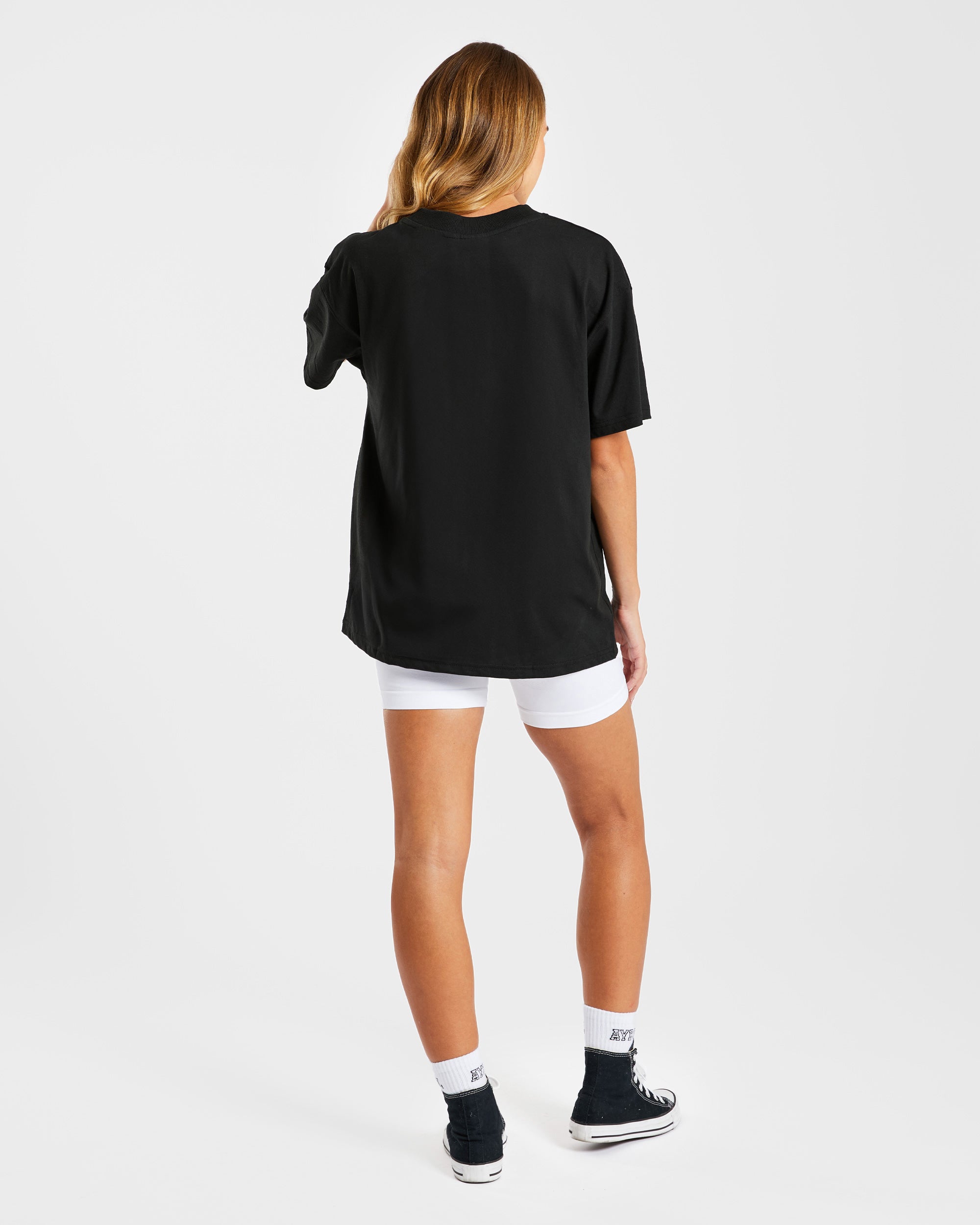 Lifting My Best Life Oversized T Shirt - Schwarz