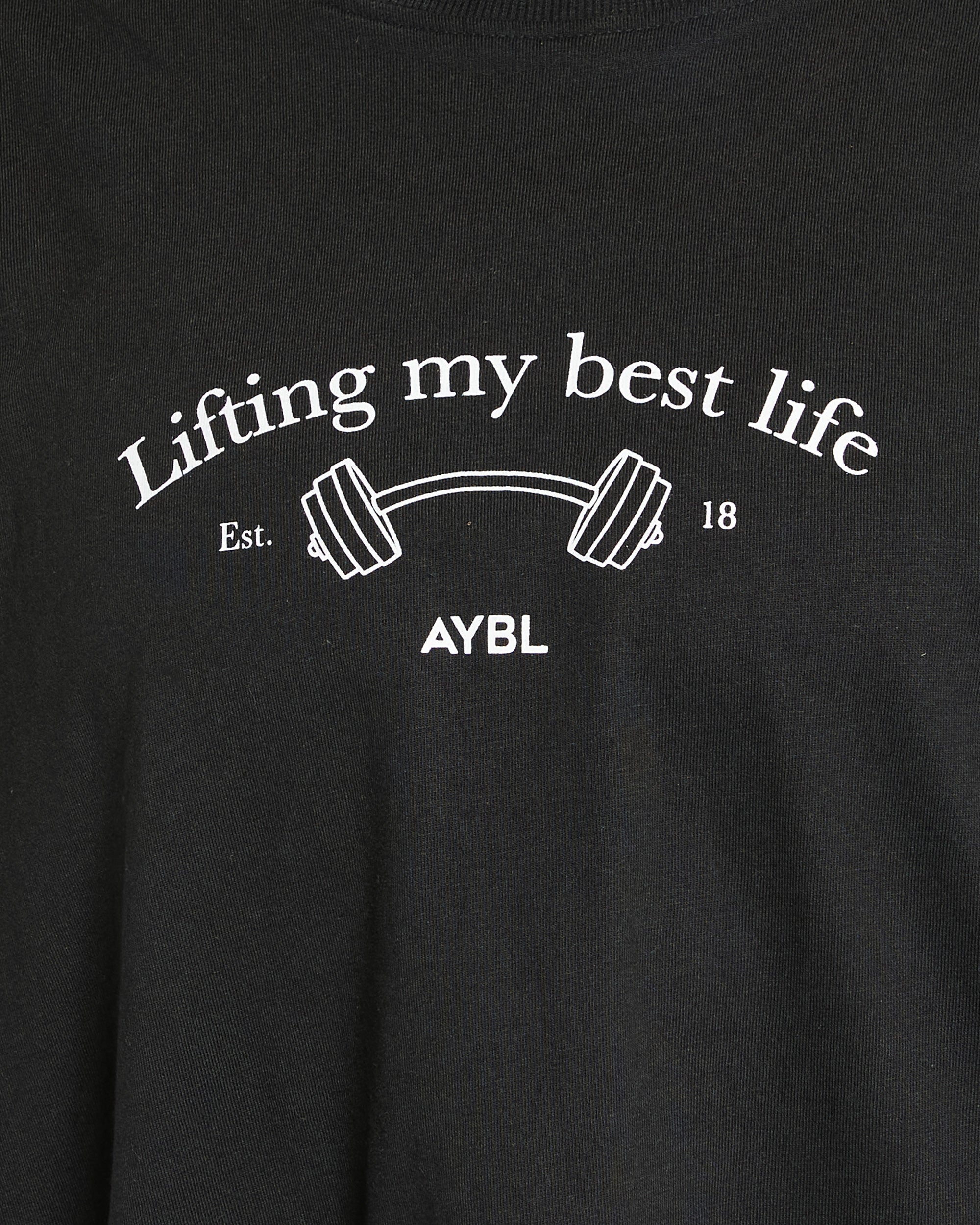 Lifting My Best Life Oversized T Shirt - Schwarz